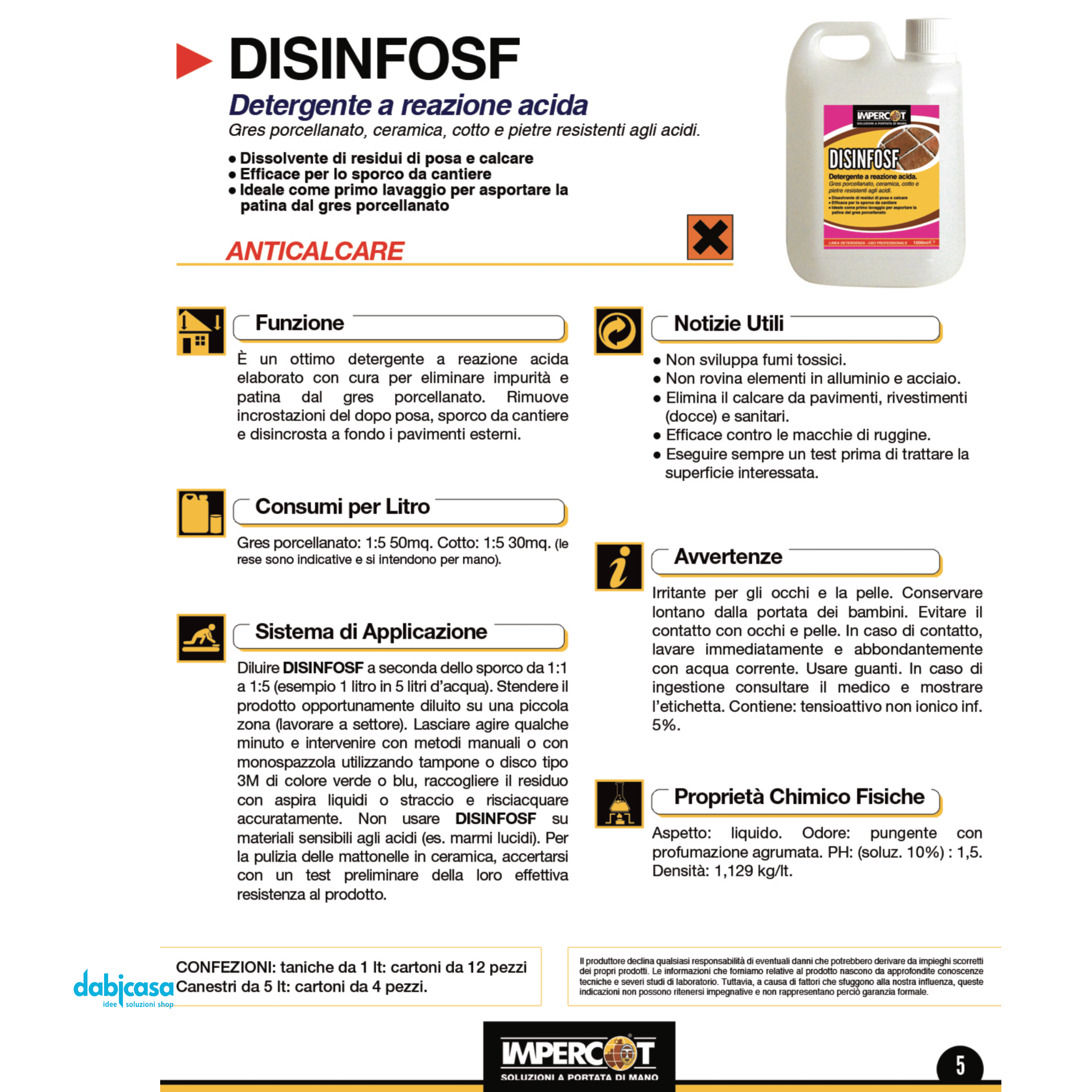 Impercot "Disinfosf" Detergente A Reazione Rapida