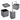 Accessori d'appoggio "Cuba" Set 4 pezzi Colore Grigio - Dabicasa