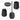 Accessori d'appoggio "IBIZA" Set 4 Pezzi Colore Nero Effetto Glitter - Dabicasa