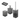 Accessori d'appoggio "Milano" Set 4 pezzi Colore Nero Trasparente - Dabicasa