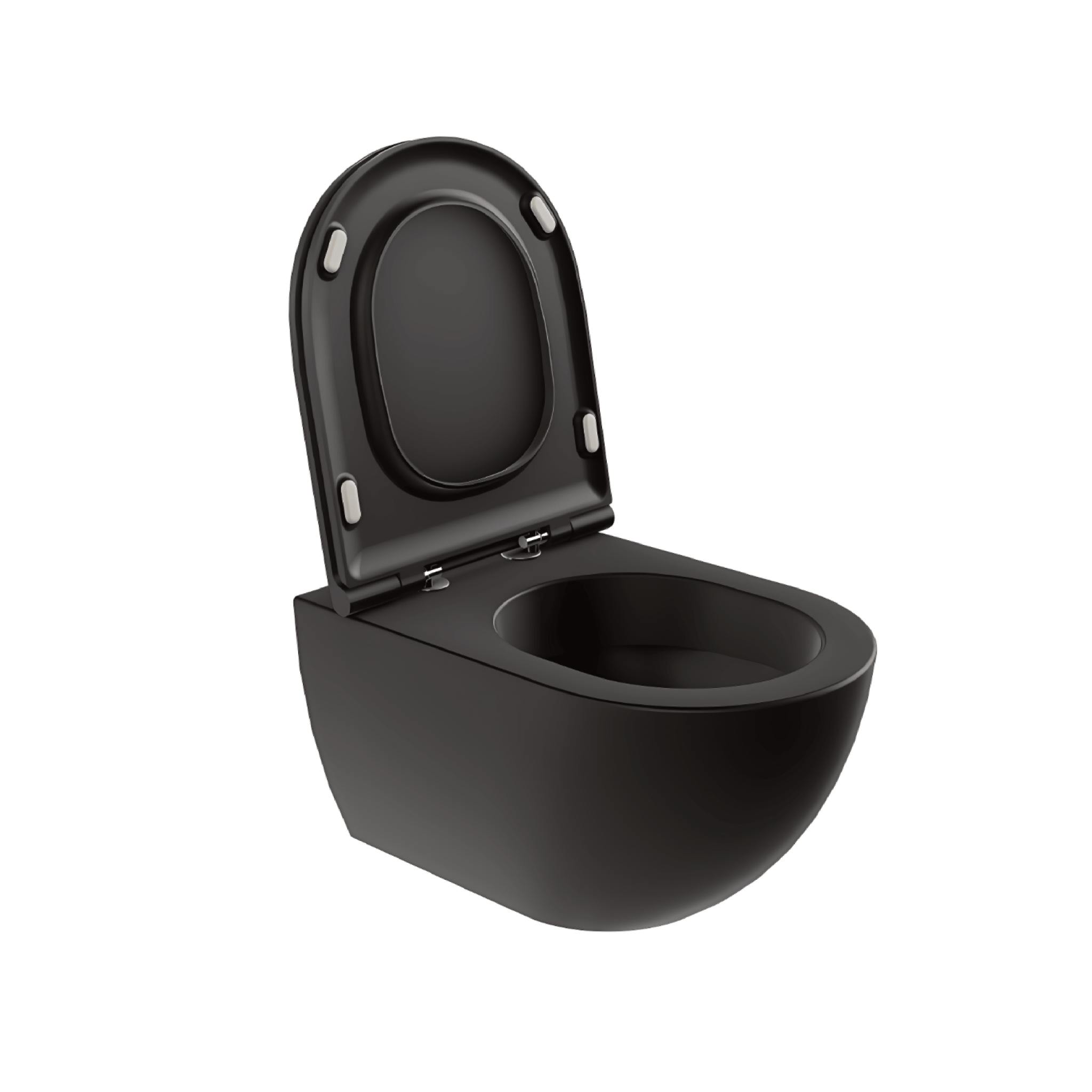 WC Sospeso Nero Senza Flangia - Con Fissaggi Invisibili E Copriwater Sottile Rimovibile | Design Moderno - Foto 8