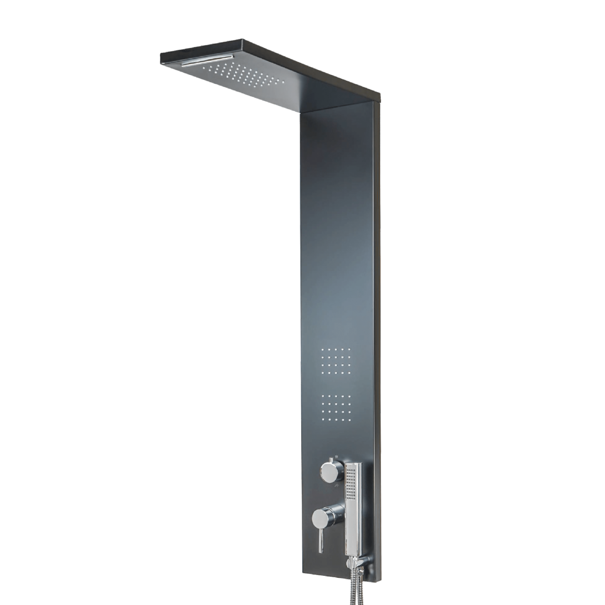 KTC Tec TSRG 950 Colonna D'acqua Rotonda, Colore Antracite – In Acciaio, Kit Montaggio Incluso