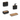 Gedy "Ninfea" Set Accessori D'Appoggio 4 Pezzi Finitura Naturale/Nero Opaco - Dabicasa