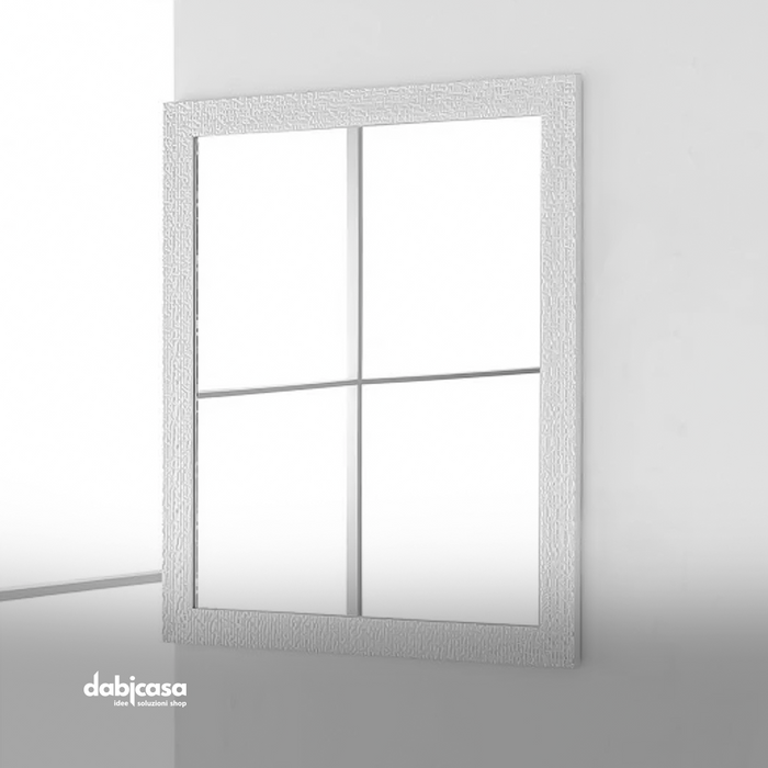 SPECCHIO RETTANGOLARE BIANCO 50X60CM MOSAICO CON CORNICE IN ABS freeshipping - Dabicasa