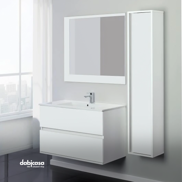 MOBILE BAGNO "FABULA 90" BIANCO LACCATO freeshipping - Dabicasa