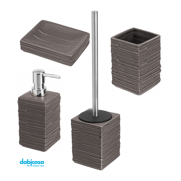 Accessori d'appoggio "Brik" Set 4 pezzi Colore Tortora freeshipping - Dabicasa
