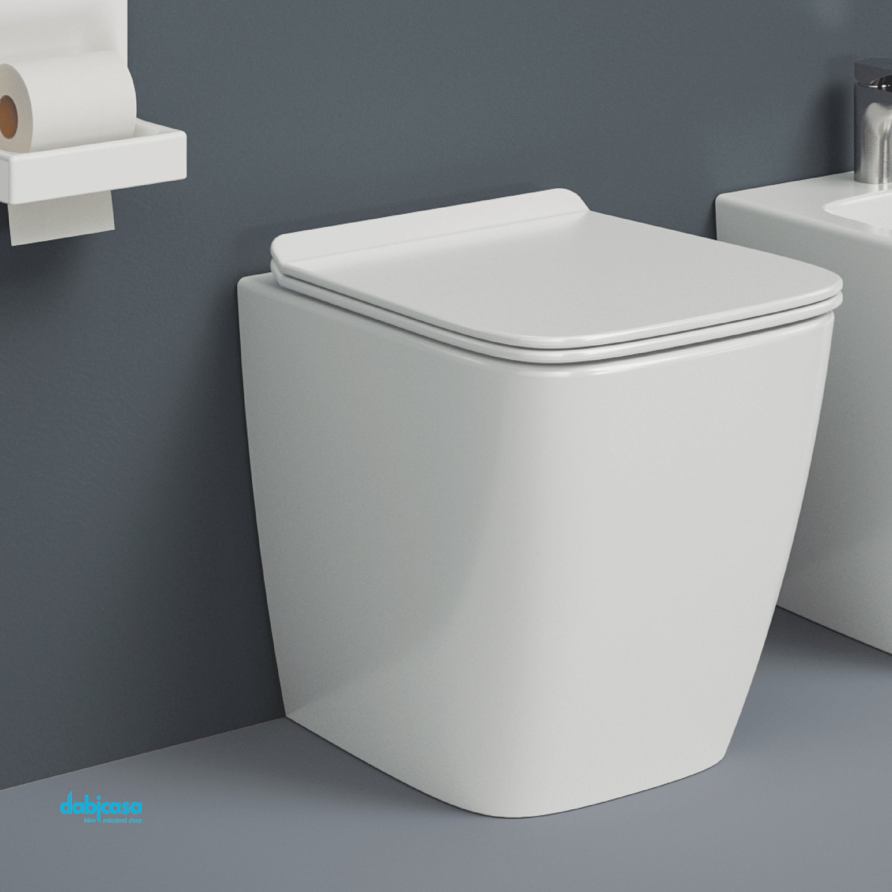 The ArtCeram "A16" Wc Da Terra FiloParete Bianco Lucido Senza Brida