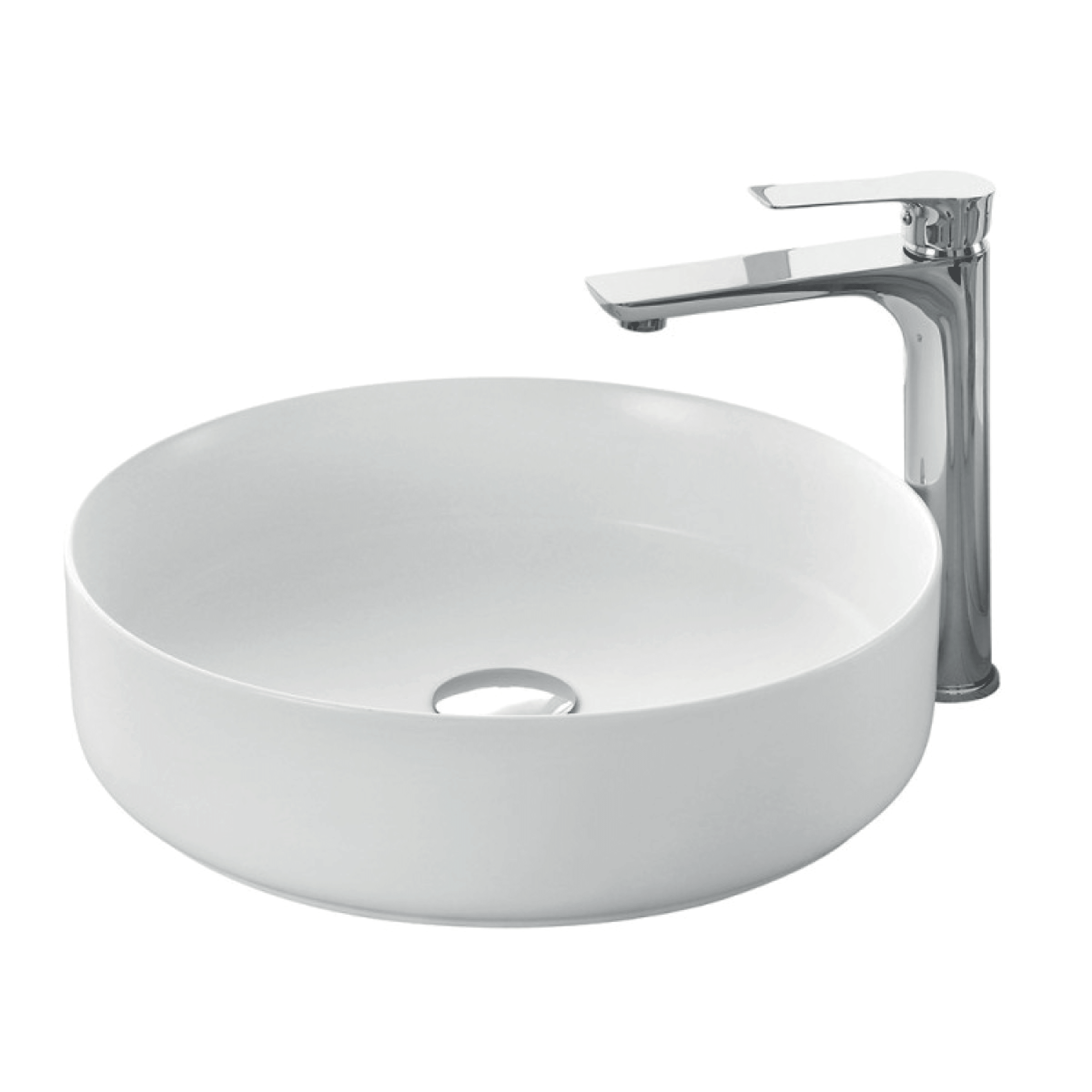 Lavabo D'Appoggio 40 Cm Bianco Opaco