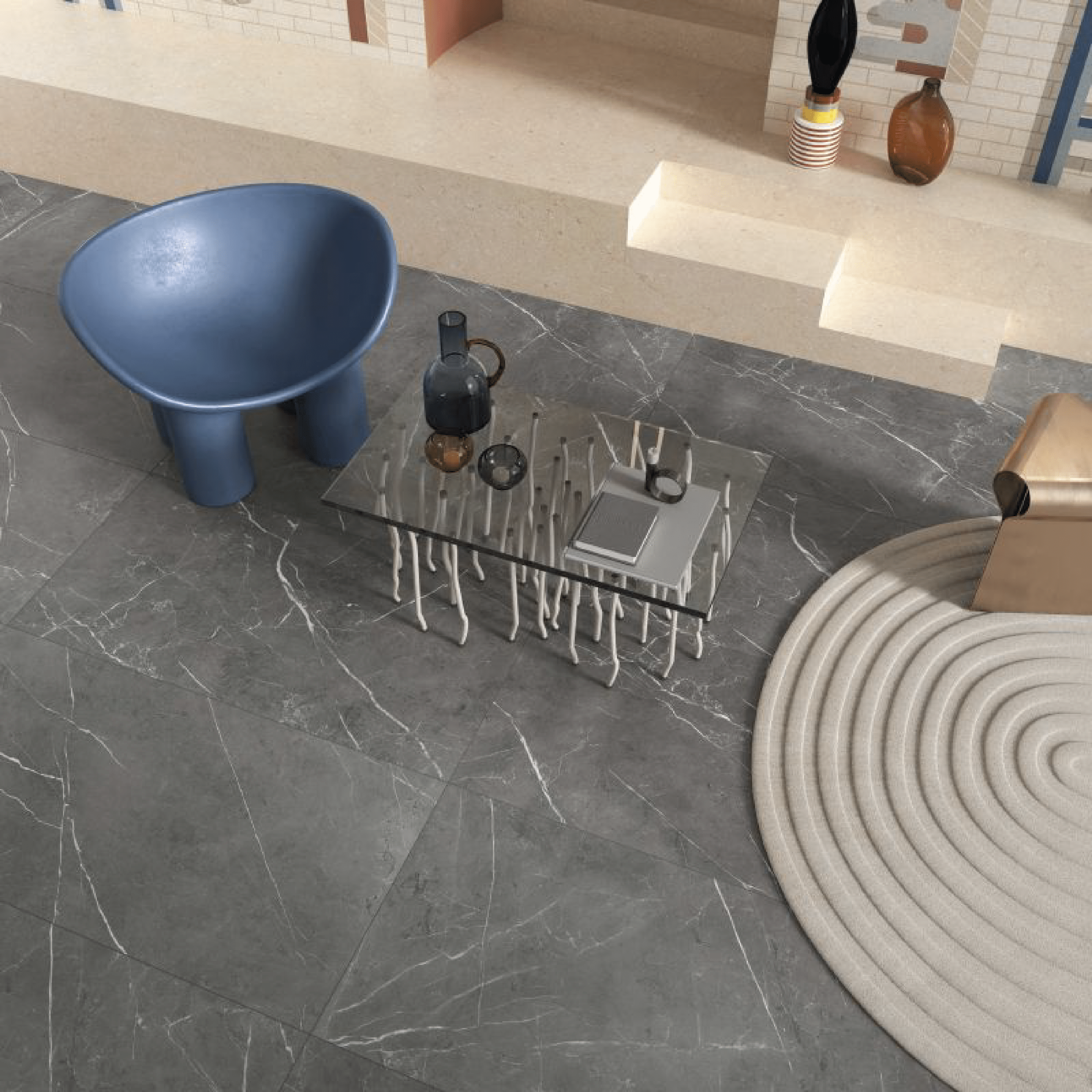 Abk Group Industrie Ceramiche Rettificato 60x120 Cm "Sensi 900" Stone Grey Naturale