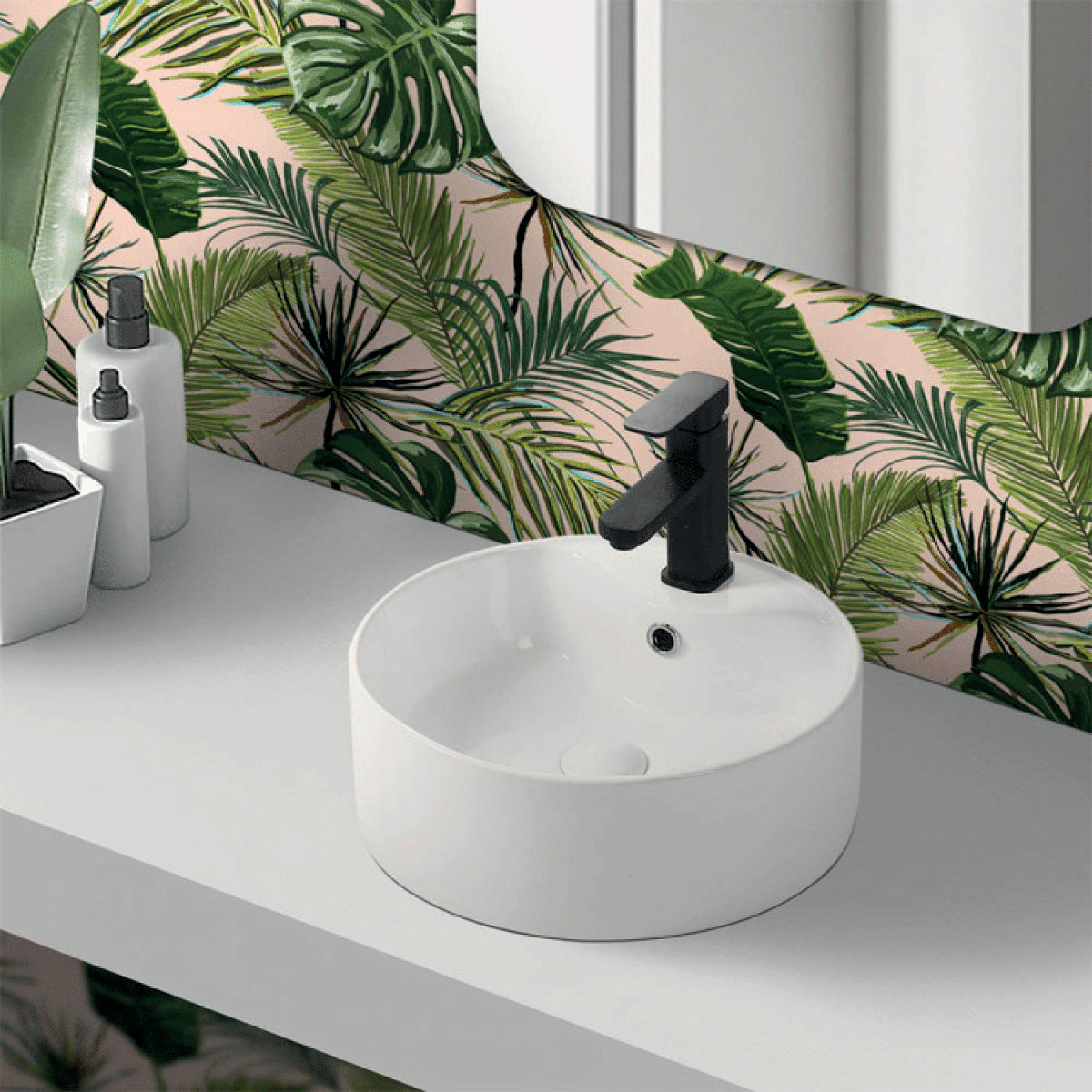 Lavabo D'Appoggio 46 Cm Bianco Lucido