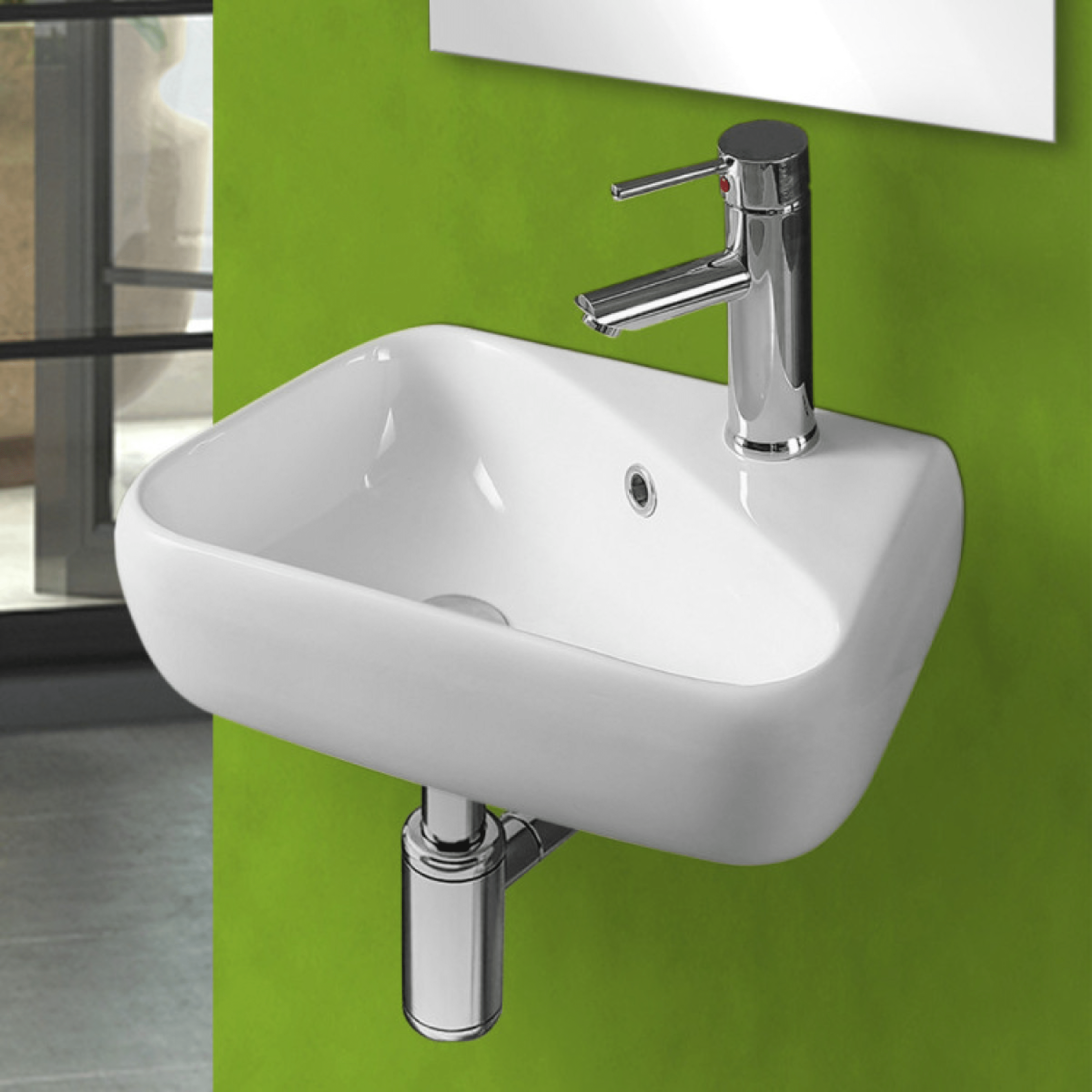 Lavabo Sospeso/D'Appoggio 35x27,5 Cm Bianco Lucido