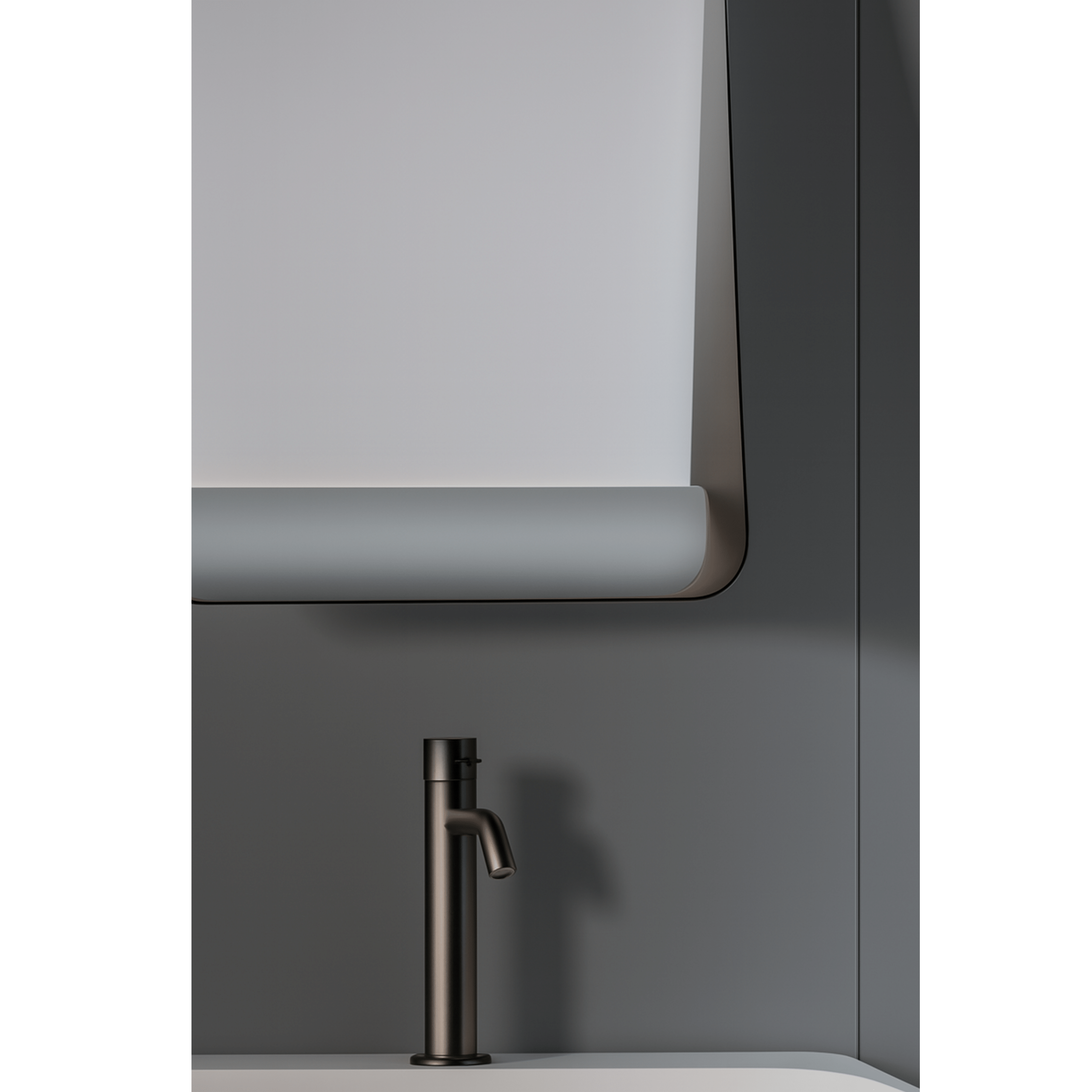 Mobile Bagno Sospeso Sfalsato 100 Cm Due Cassetti Specchio Con Mensola e Lampada Led 50x80 ItalBagno "Diamante 111"