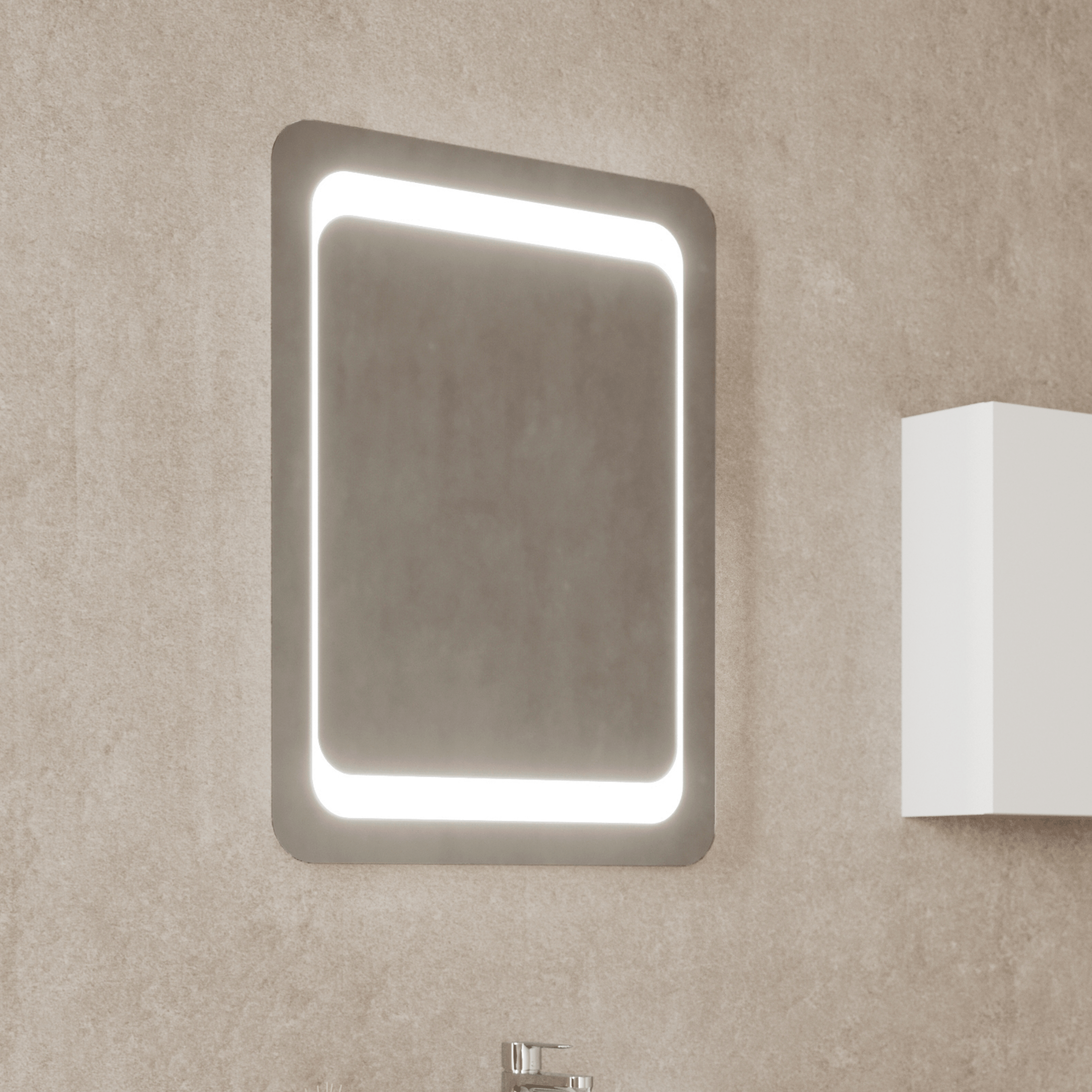 Specchio Rettangolare 80x60 Reversibile Con Illuminazione Led Savini Due