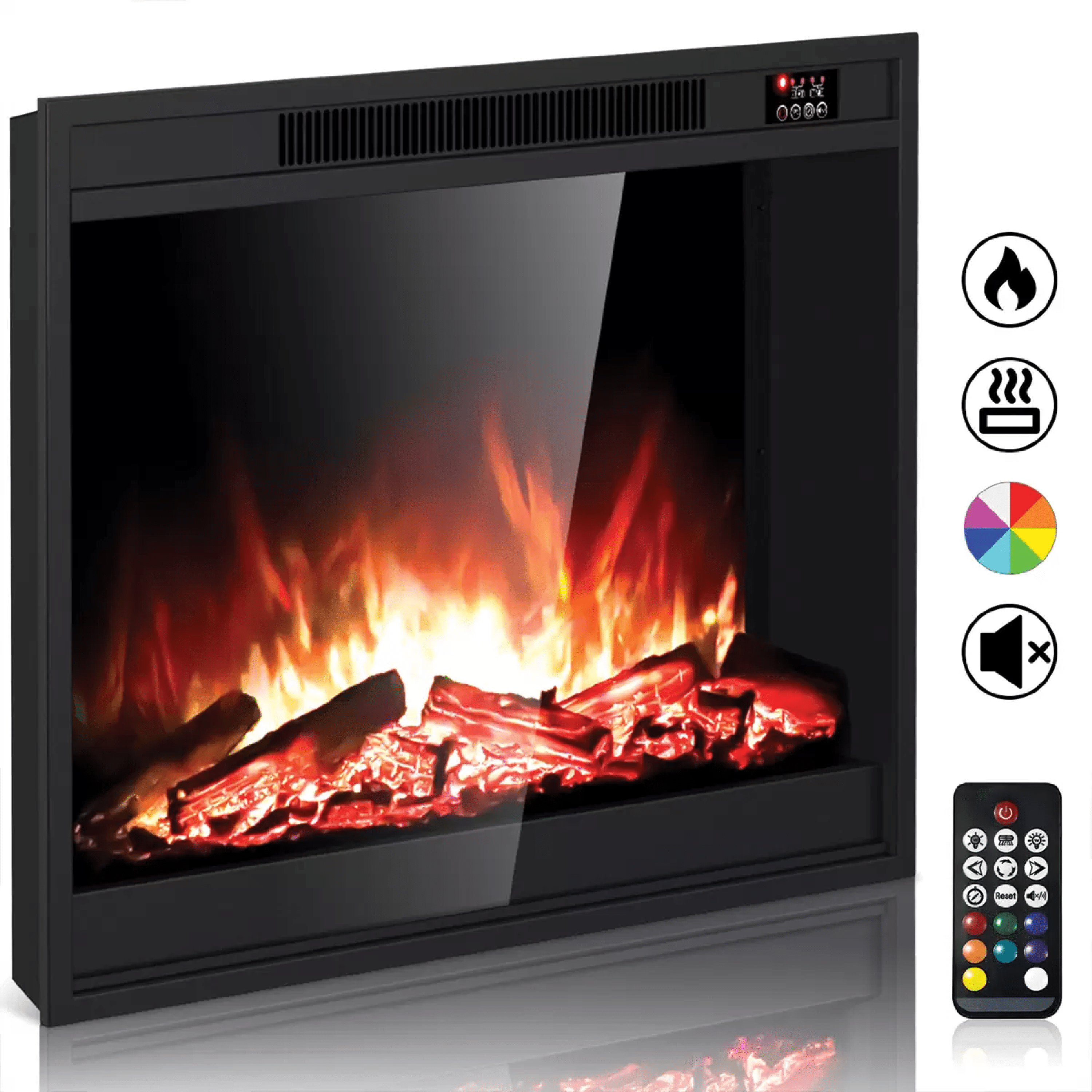 Camino Elettrico Ad Incasso Da 60 Cm British Fire "Lucca" Nero