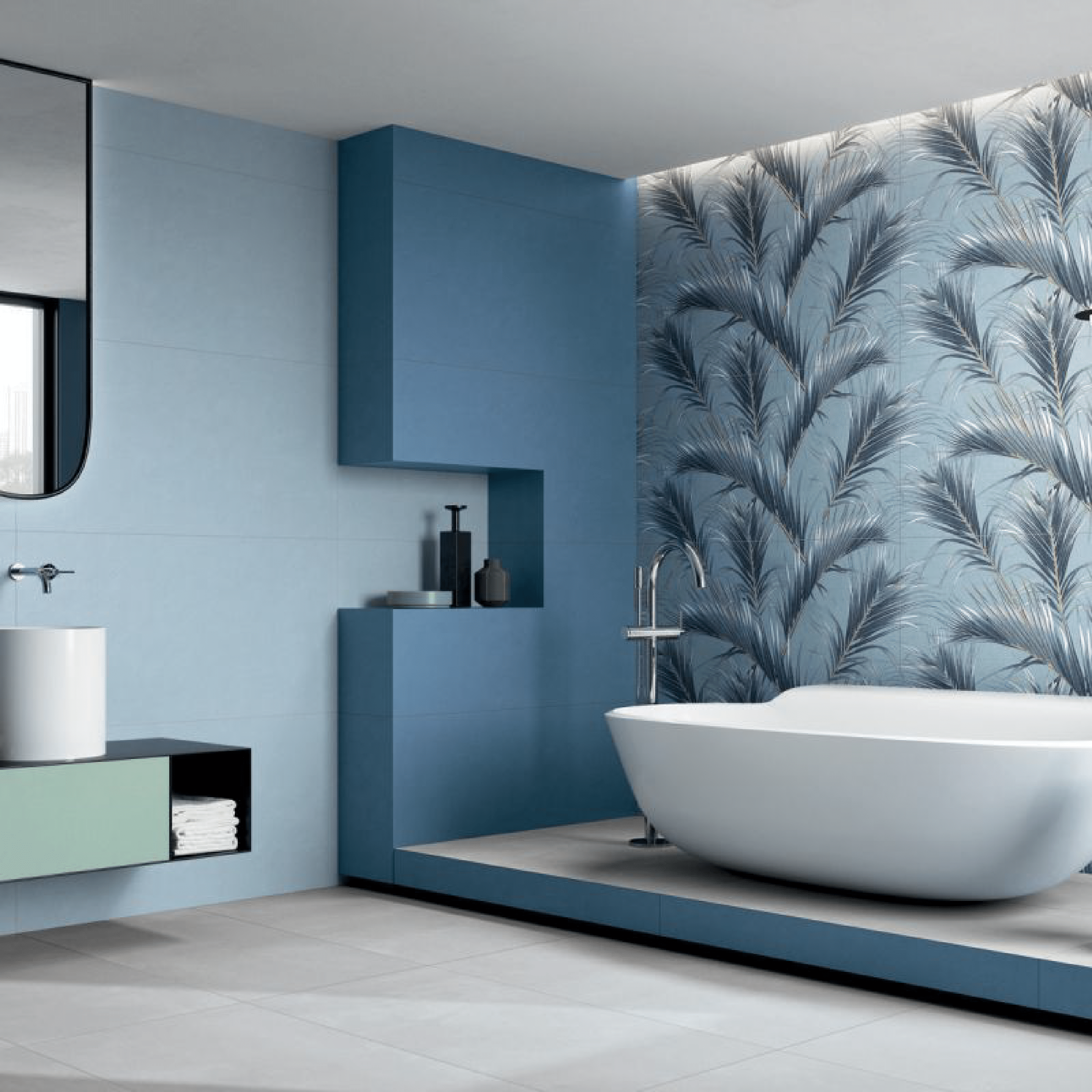 Abk Group Industrie Ceramiche Rettificato 60x120 Cm "Wide&Style Mini" Palm