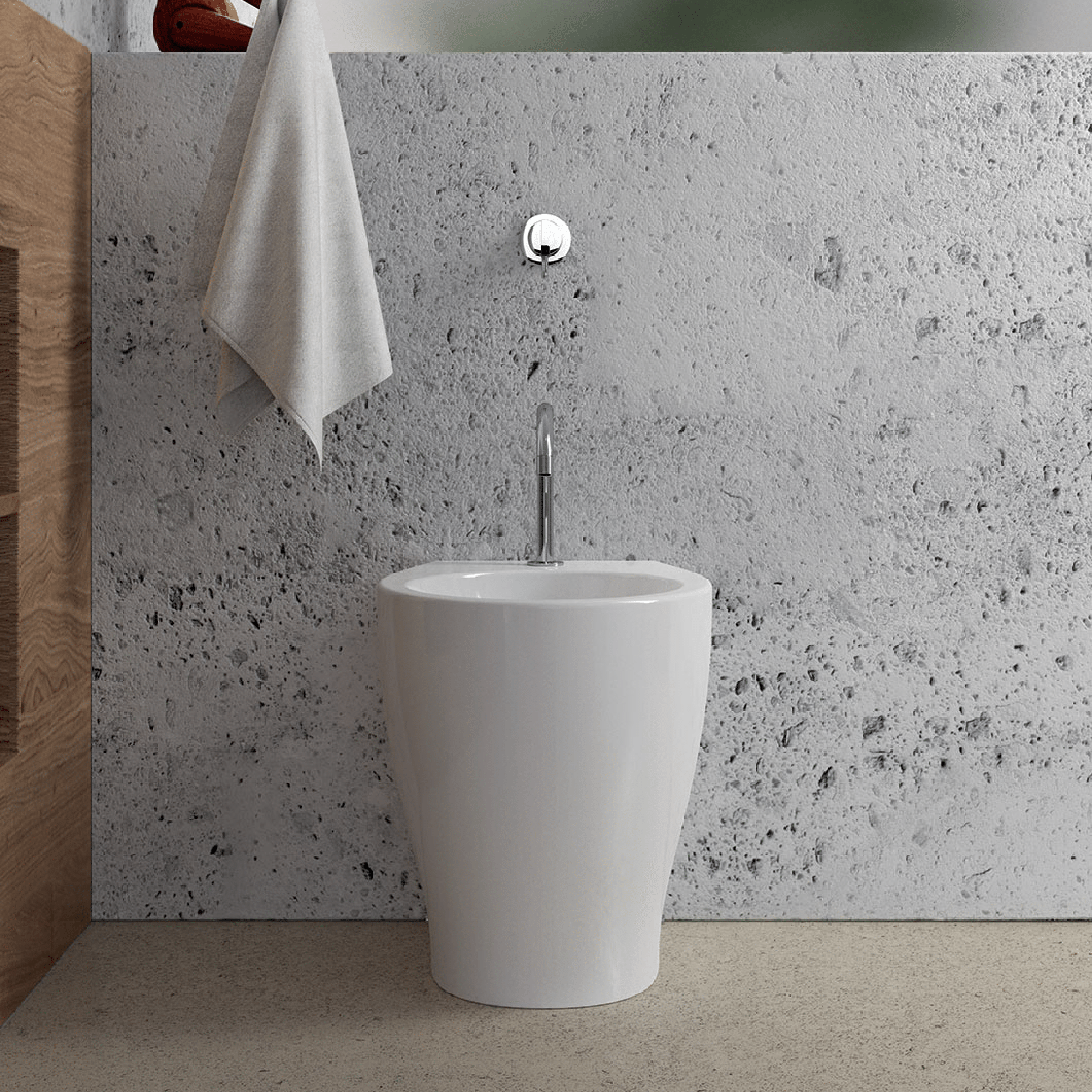 Bidet a Terra Domus Falerii "Mascalzone" Bianco Lucido