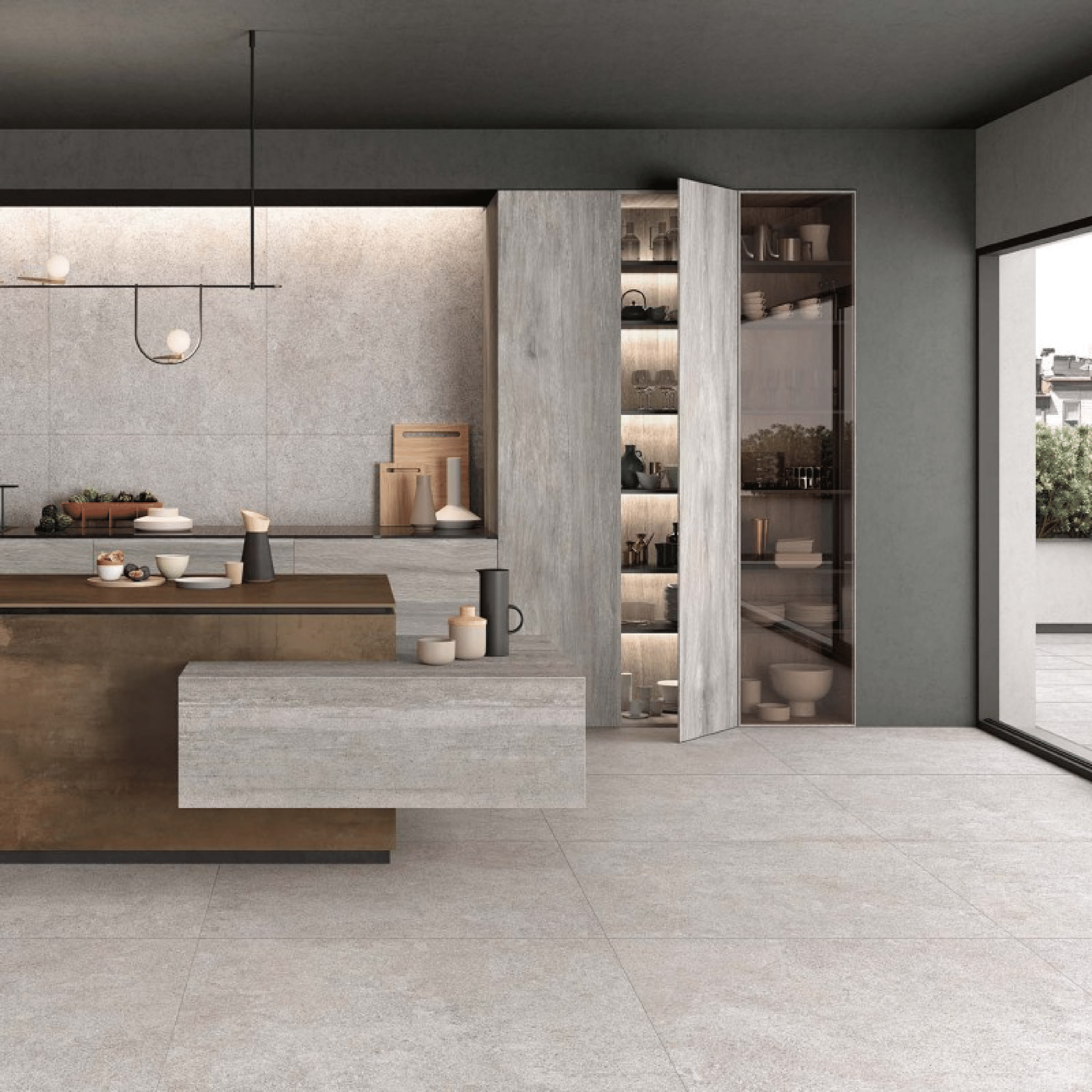 Abk Group Industrie Ceramiche Rettificato 60x120 Cm "Native" Ash