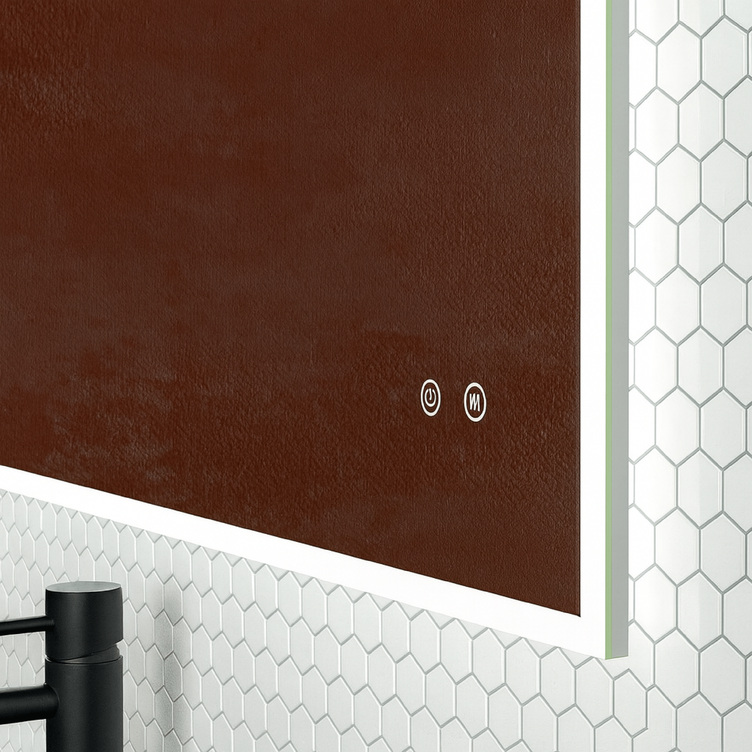 Specchio Rettangolare Illuminazione Frontale 60x80 Tasto Antifog "Etera"