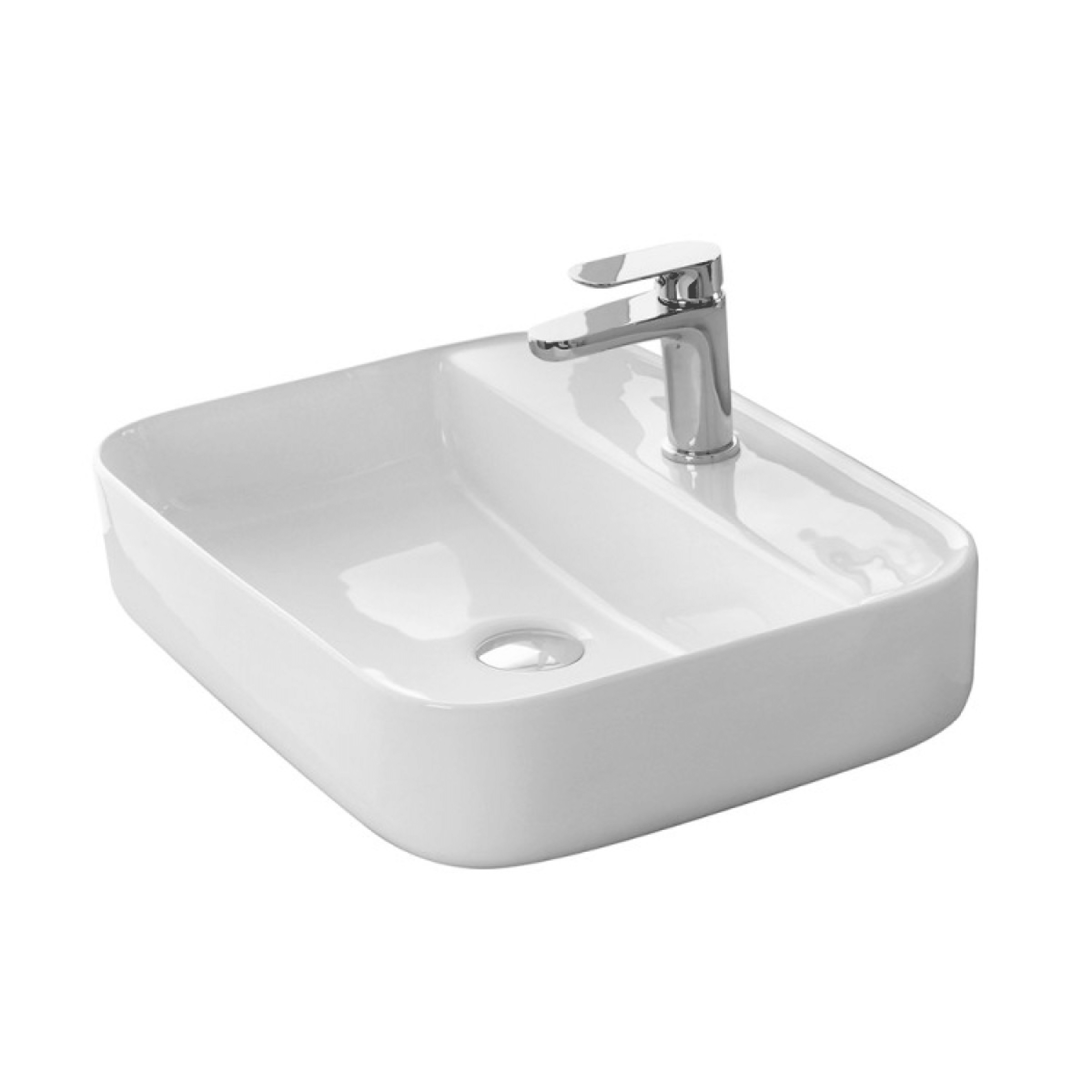 Lavabo D'Appoggio/Sospeso 50x39,5 Cm Bianco Lucido
