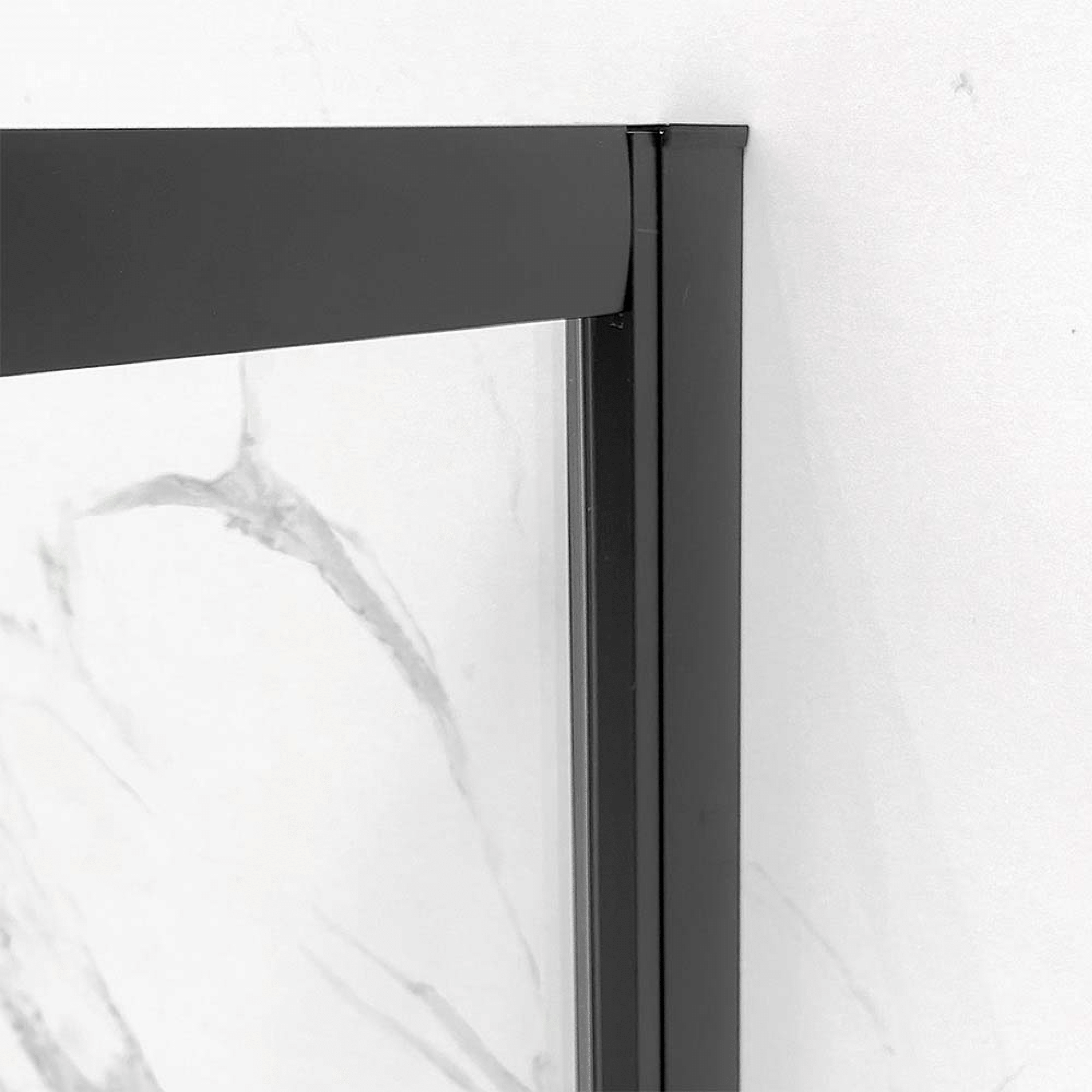 Box Doccia Angolare Scorrevole 80x80 Feridras "T-Special" Nero Opaco/Vetro Trasparente