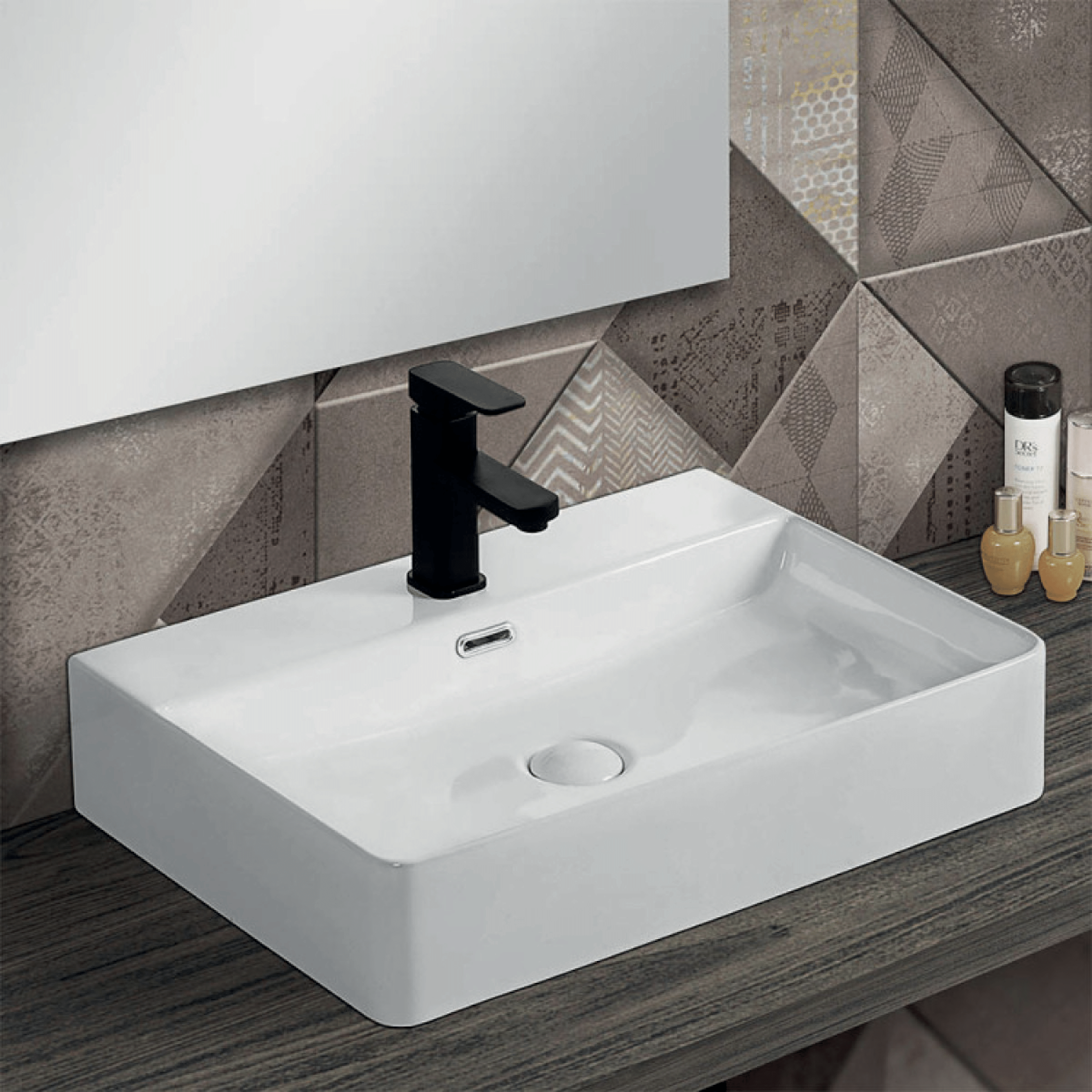 Lavabo D'Appoggio 60x42 Cm Bianco Lucido