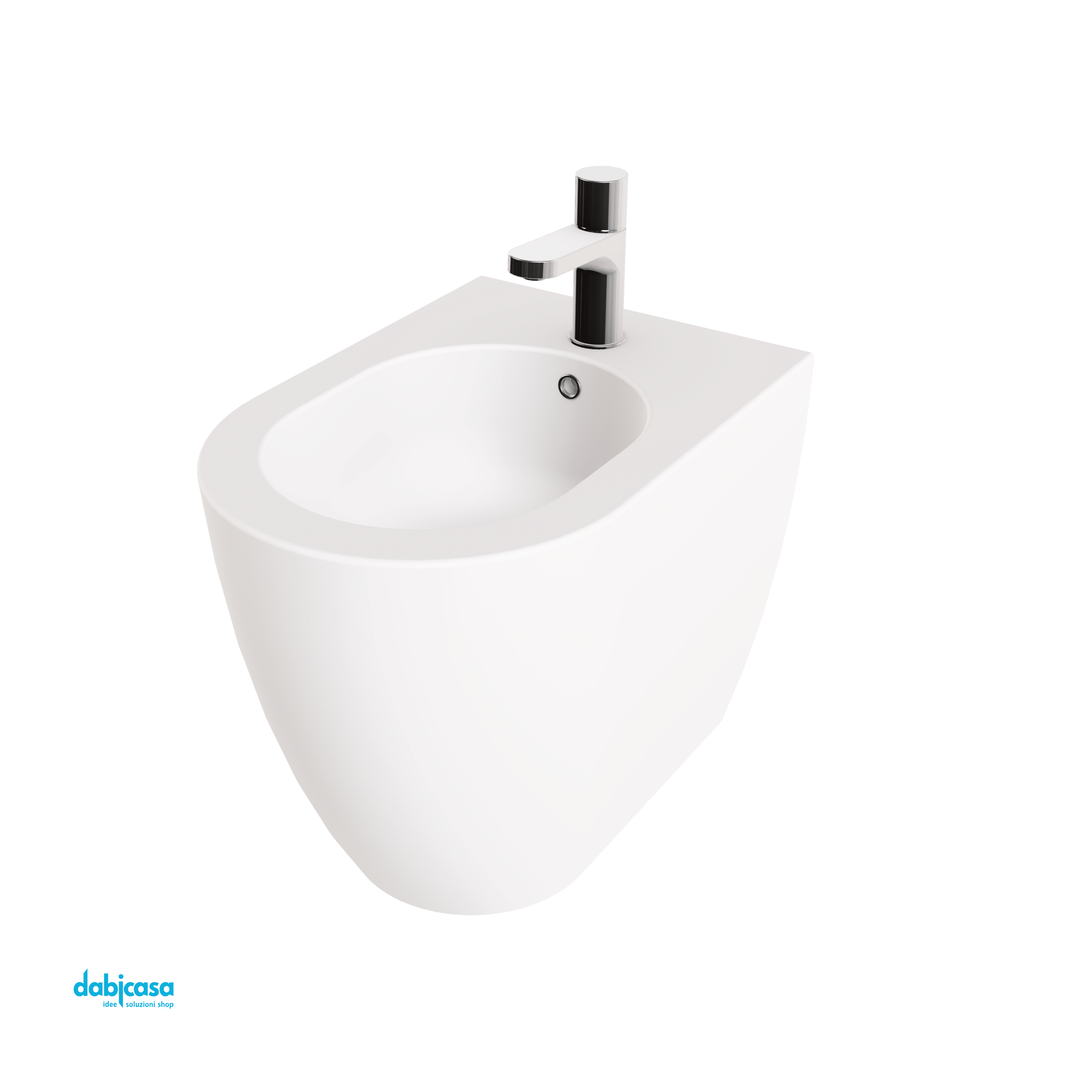 Azzurra Ceramica "Comoda" Bidet Terra Filo Parete Bianco Opaco