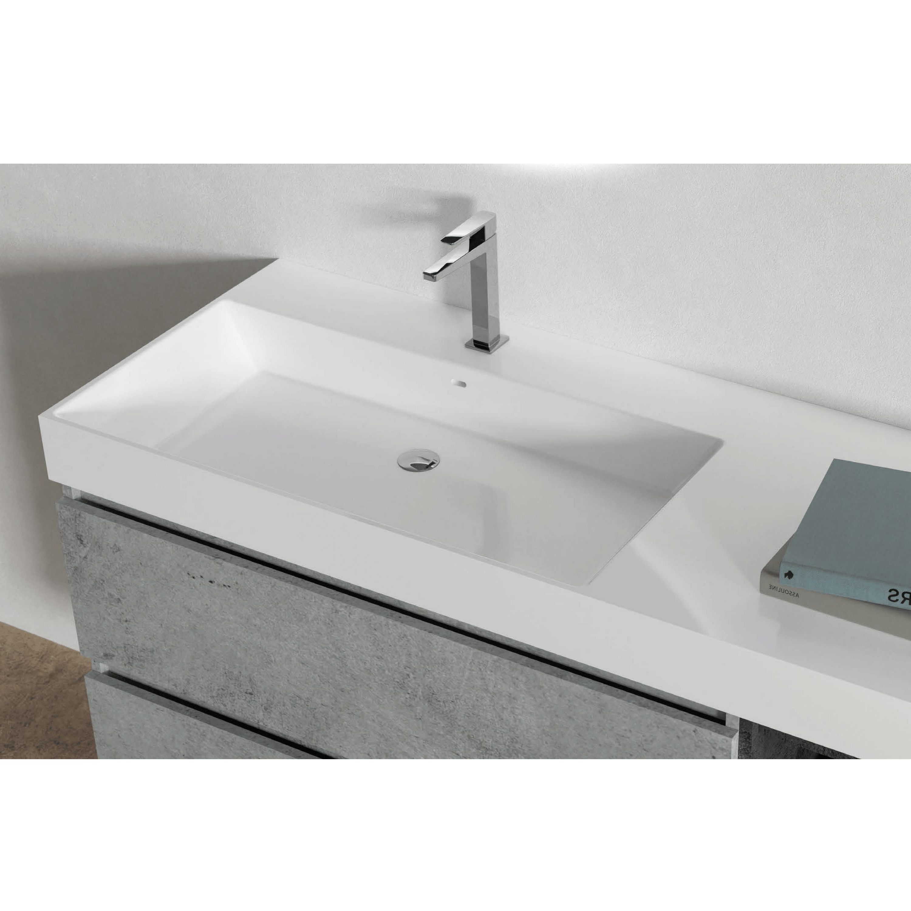 Mobile Bagno Sospeso 120 Cm Due Cassetti Con Vano a Giorno Specchio Con Cornice Esseci Arredo Bagno "Elite"