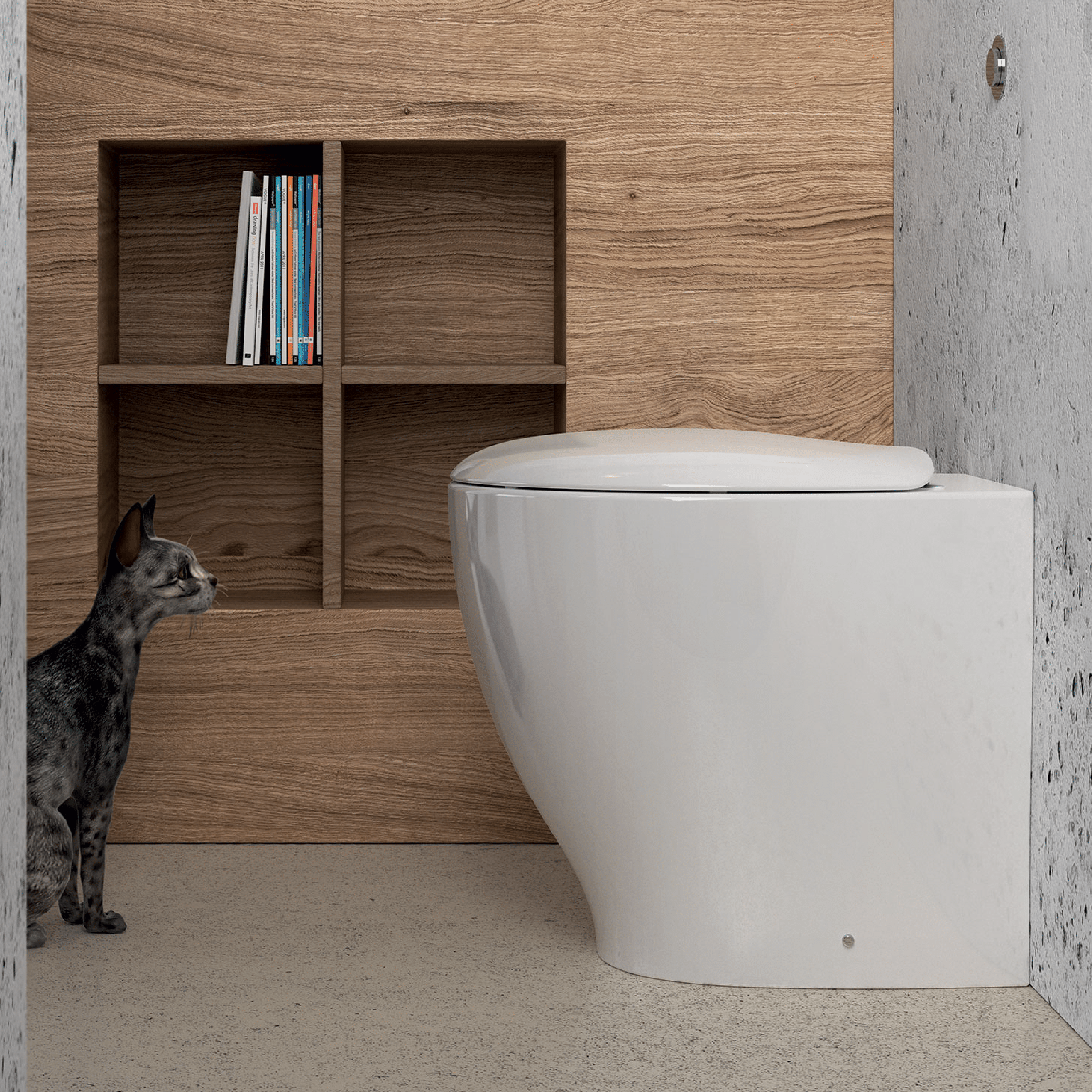 Wc a Terra Domus Falerii "Mascalzone" Bianco Lucido