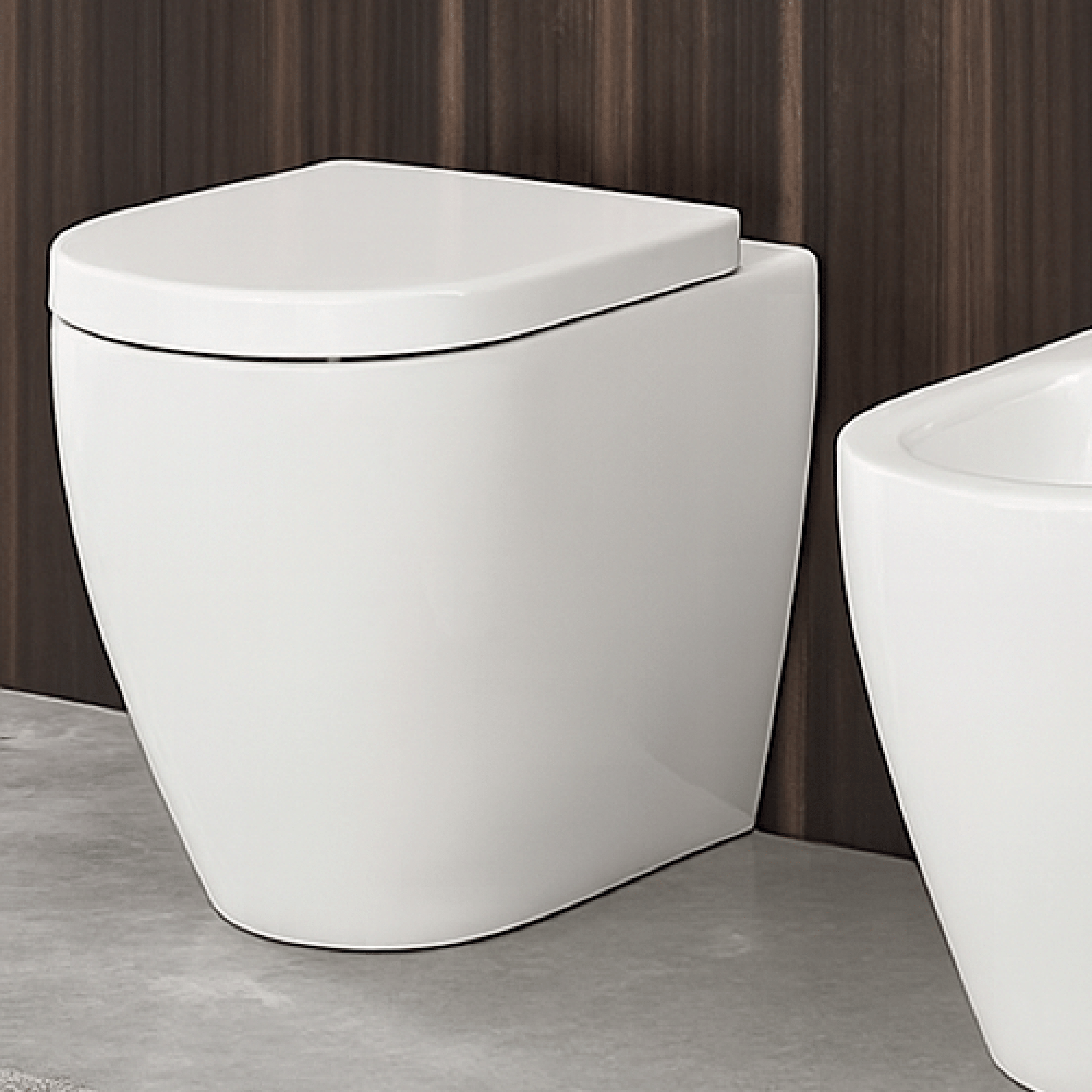 Wc a Terra Senza Brida Ceramica Cielo "Smile 53" Bianco Lucido