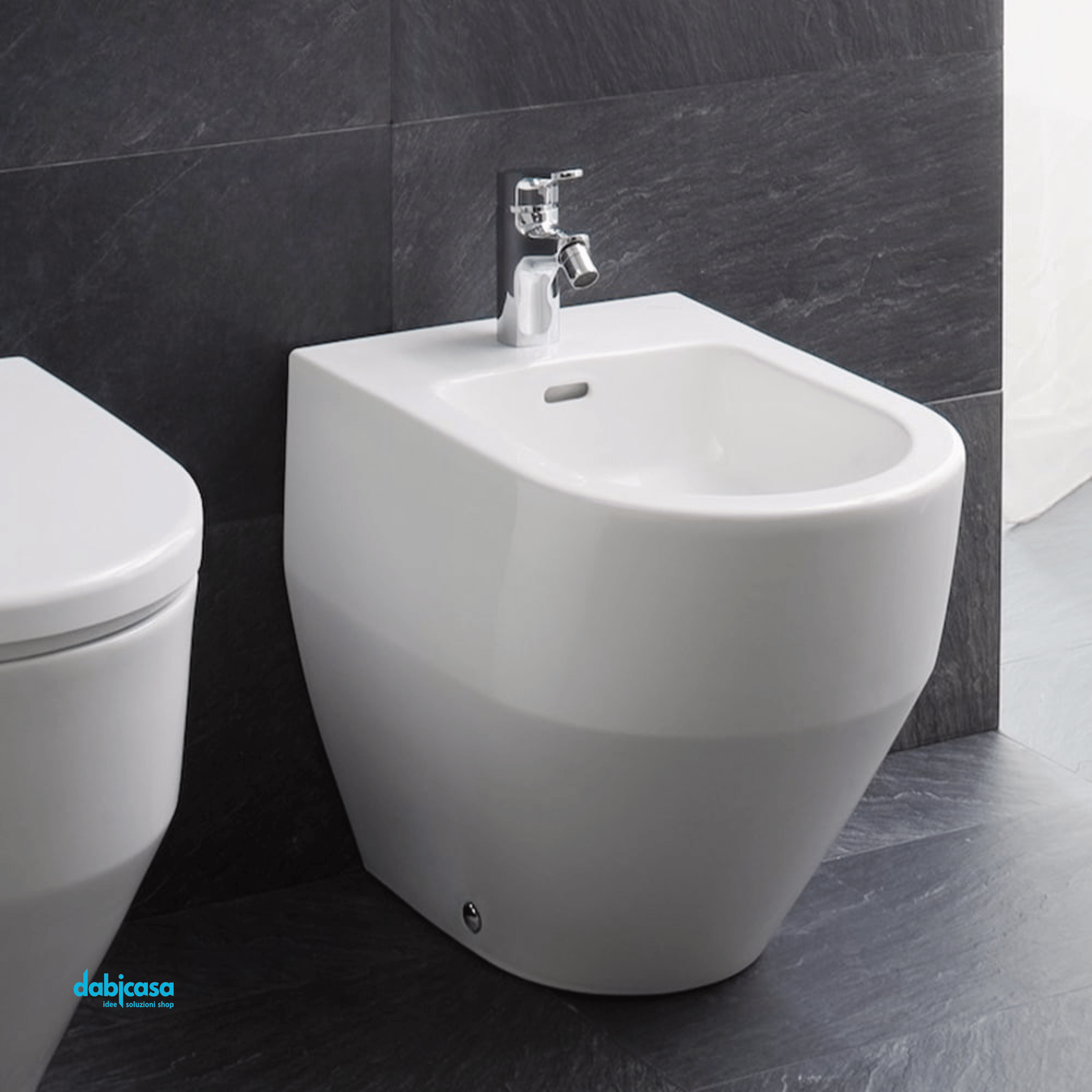 Laufen Jika "Pro" Bidet Da Terra filo parete bianco lucido