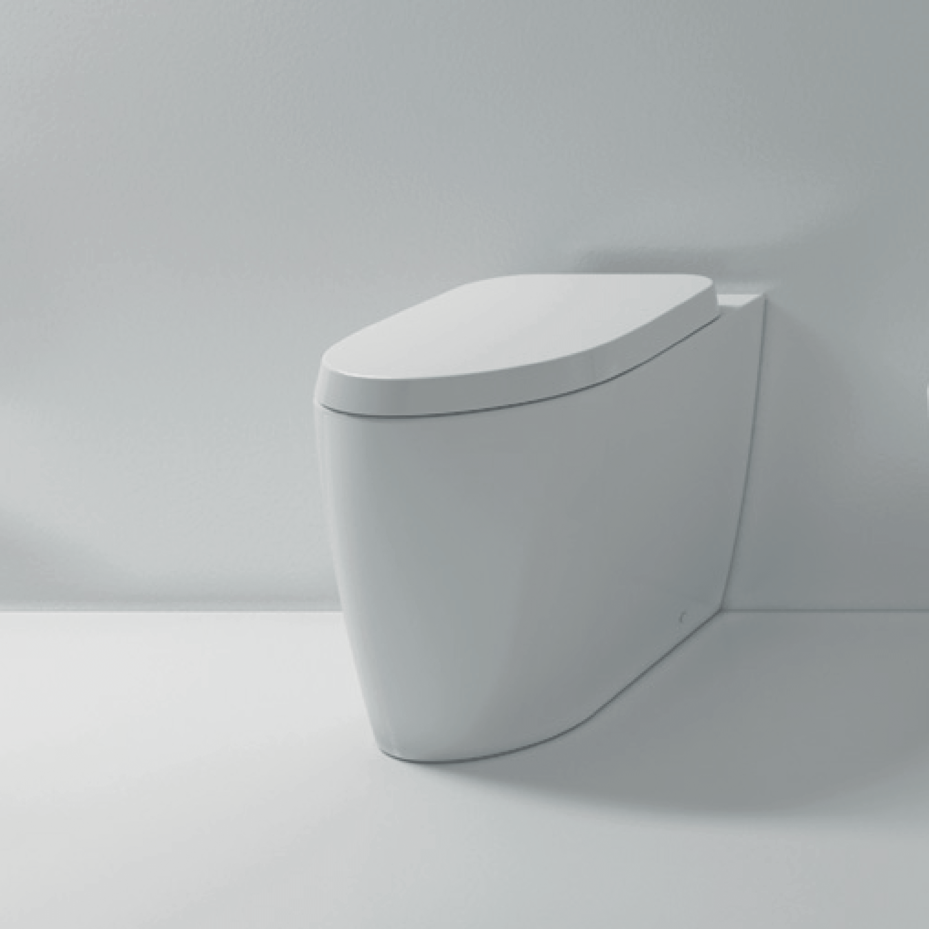 Wc a Terra Senza Brida Domus Falerii "Foglia Medium" Bianco Lucido