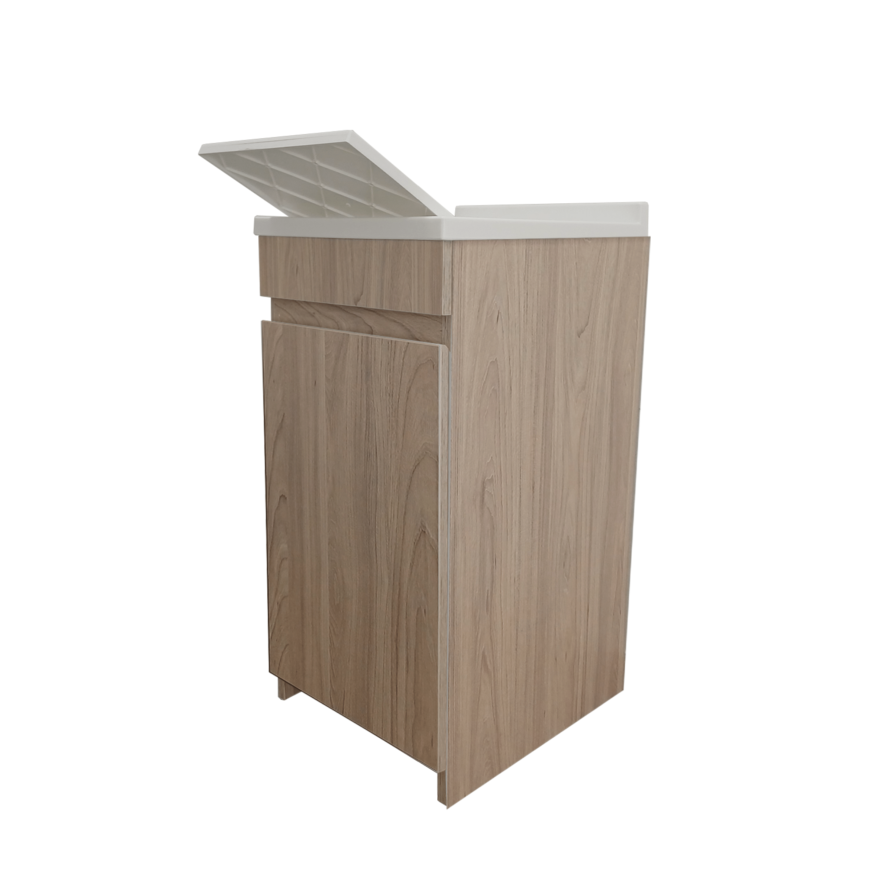 Lavatoio a Terra 45x60 Un'Anta Con Vasca e Tavoletta "Ade" Larice Naturale