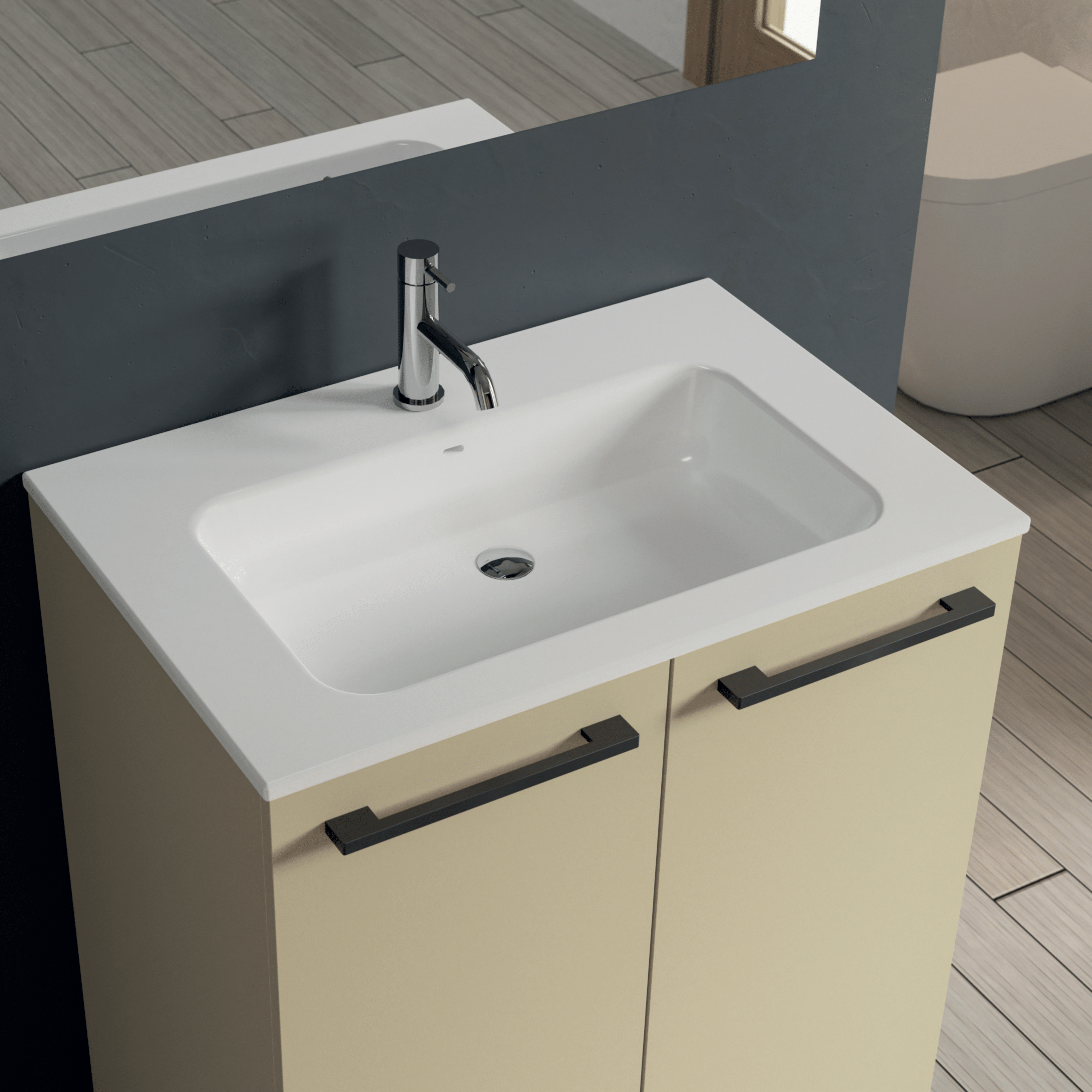 Mobile Bagno a Terra 120 Cm Due Ante Specchio Con Lampada Led 120x70 Cm Esseci Arredo Bagno "Alexa 120 Ante"