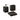 Set 3 Accessori D'Appoggio Gedy "Quadrotto" Nero