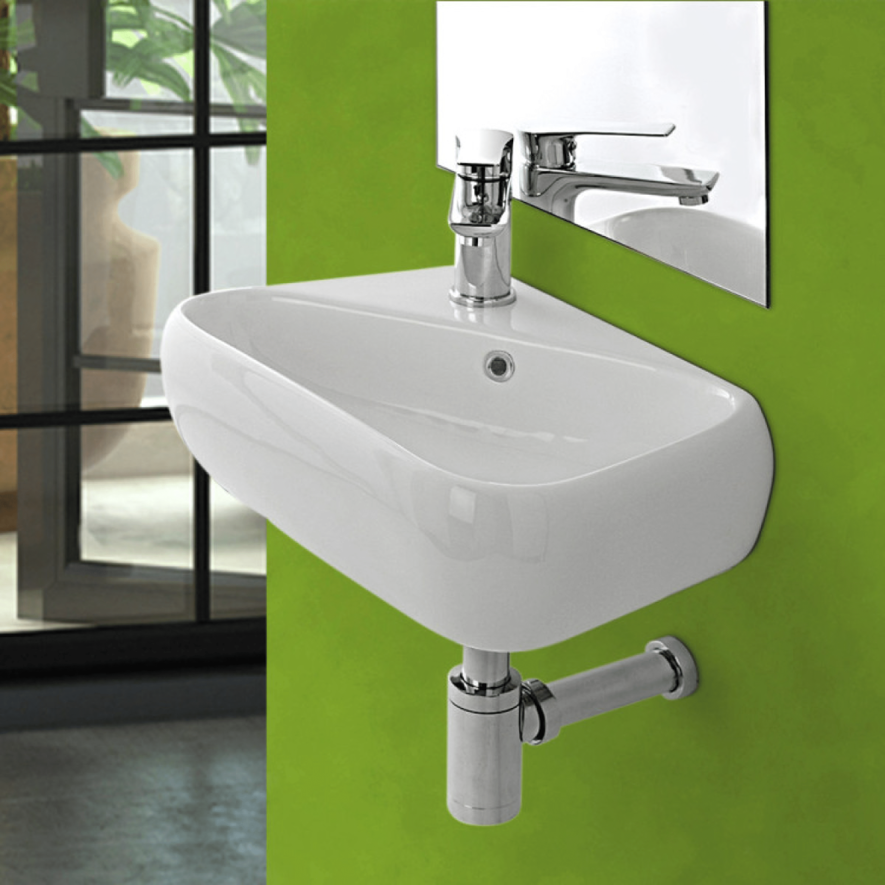 Lavabo Sospeso/Da Appoggio 35x27,5 Cm Bianco Lucido