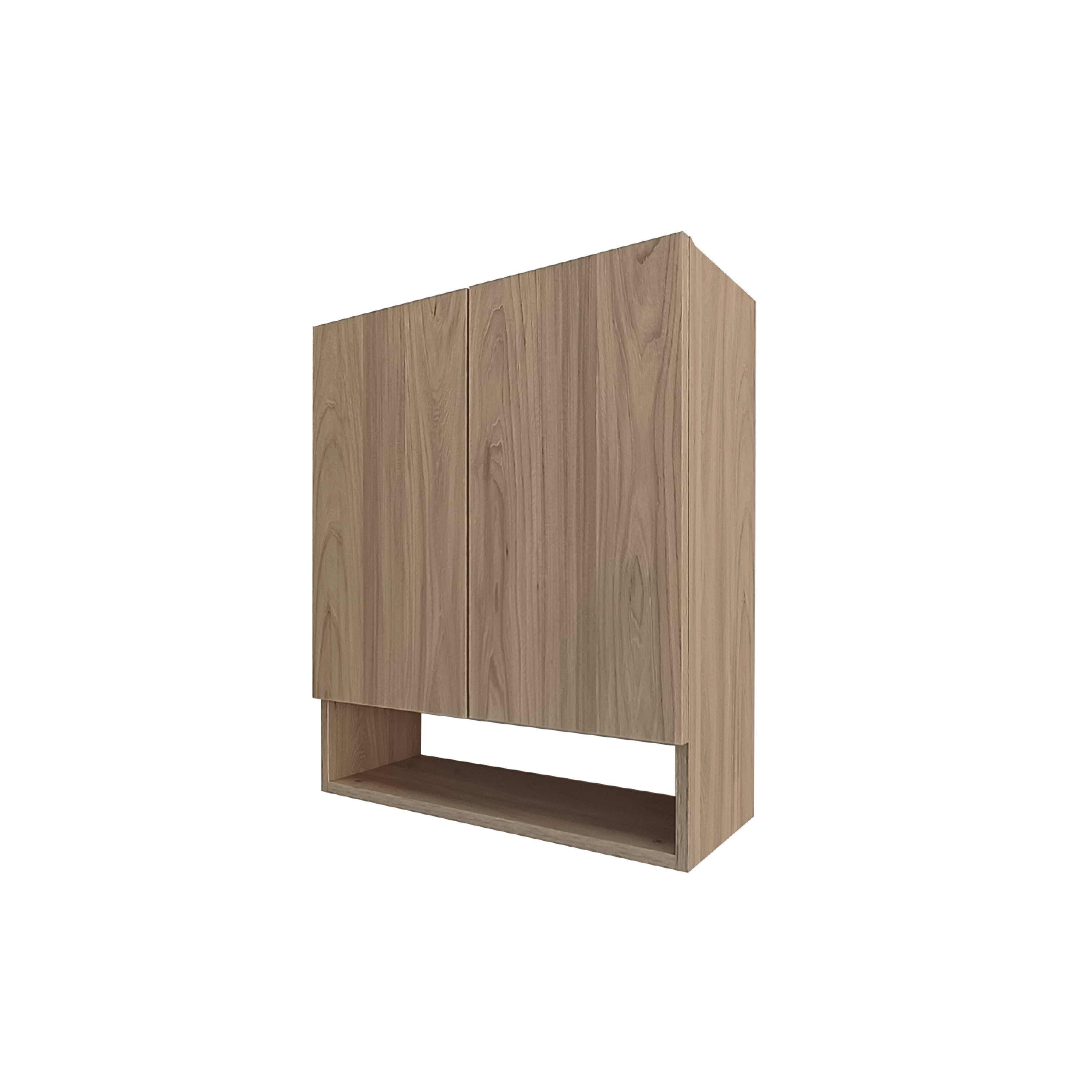 Pensile Portaoggetti 60 Cm Due Ante Con Vano a Giorno "Ade" Larice Naturale