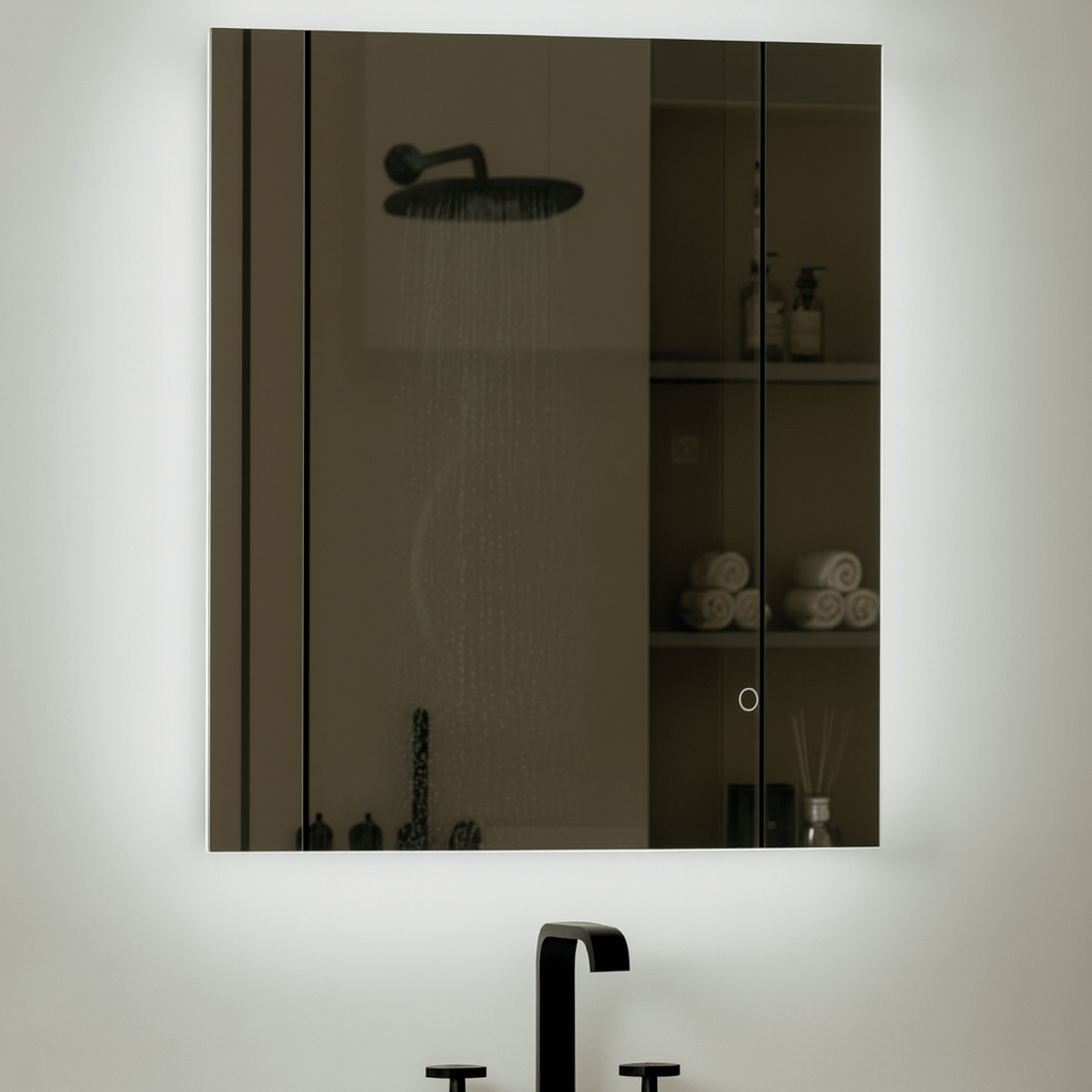 Specchio Rettangolare Retroilluminato 100x70 Con Touch Accensione e Antifog Automatico "Etera"