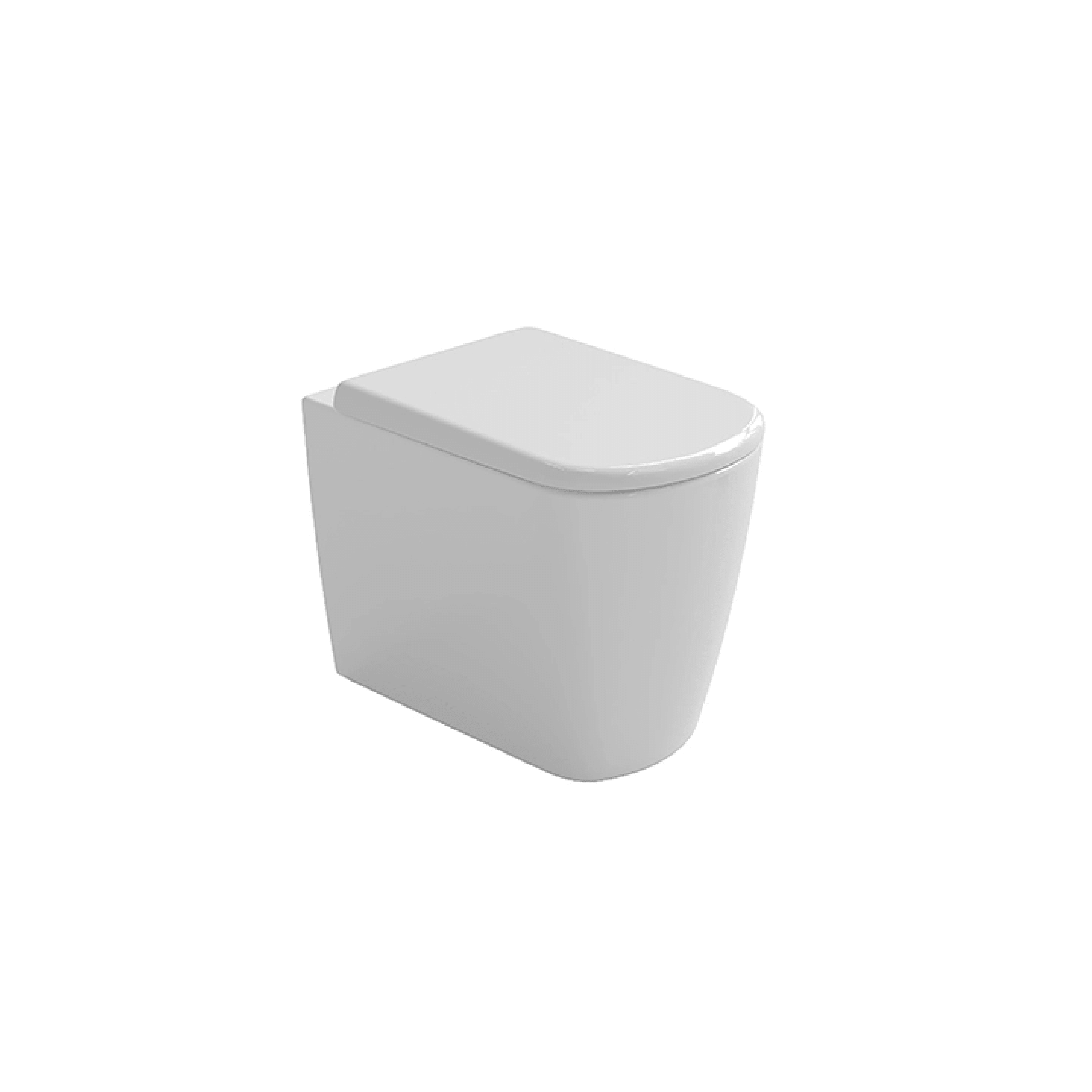 Wc a Terra Senza Brida Azzurra Ceramica "Aurea" Bianco Lucido