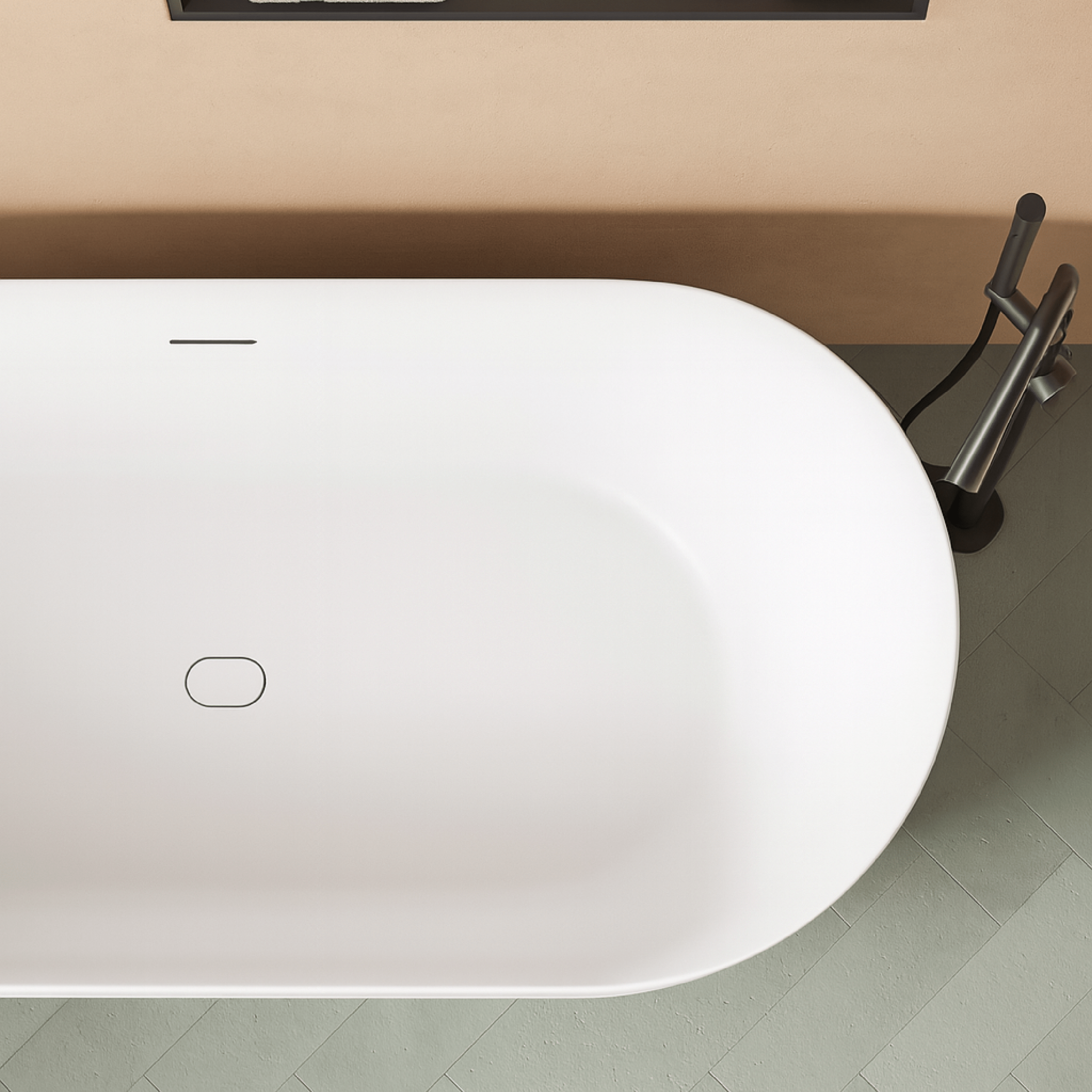 Vasca Freestanding 170x75 Cm Con Scarico Centrale Karag "Danae" Bianco Opaco