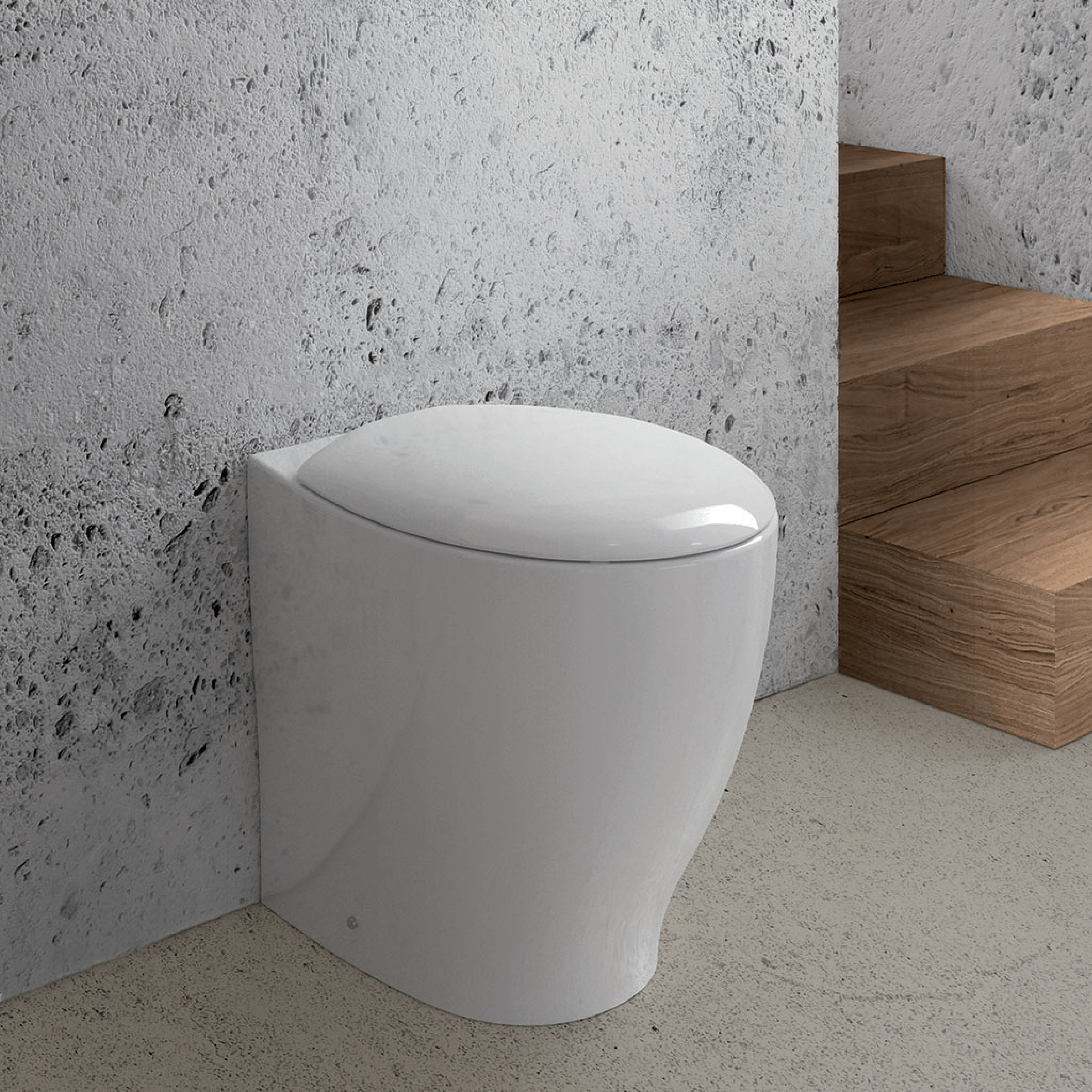 Wc a Terra Domus Falerii "Mascalzone" Bianco Lucido
