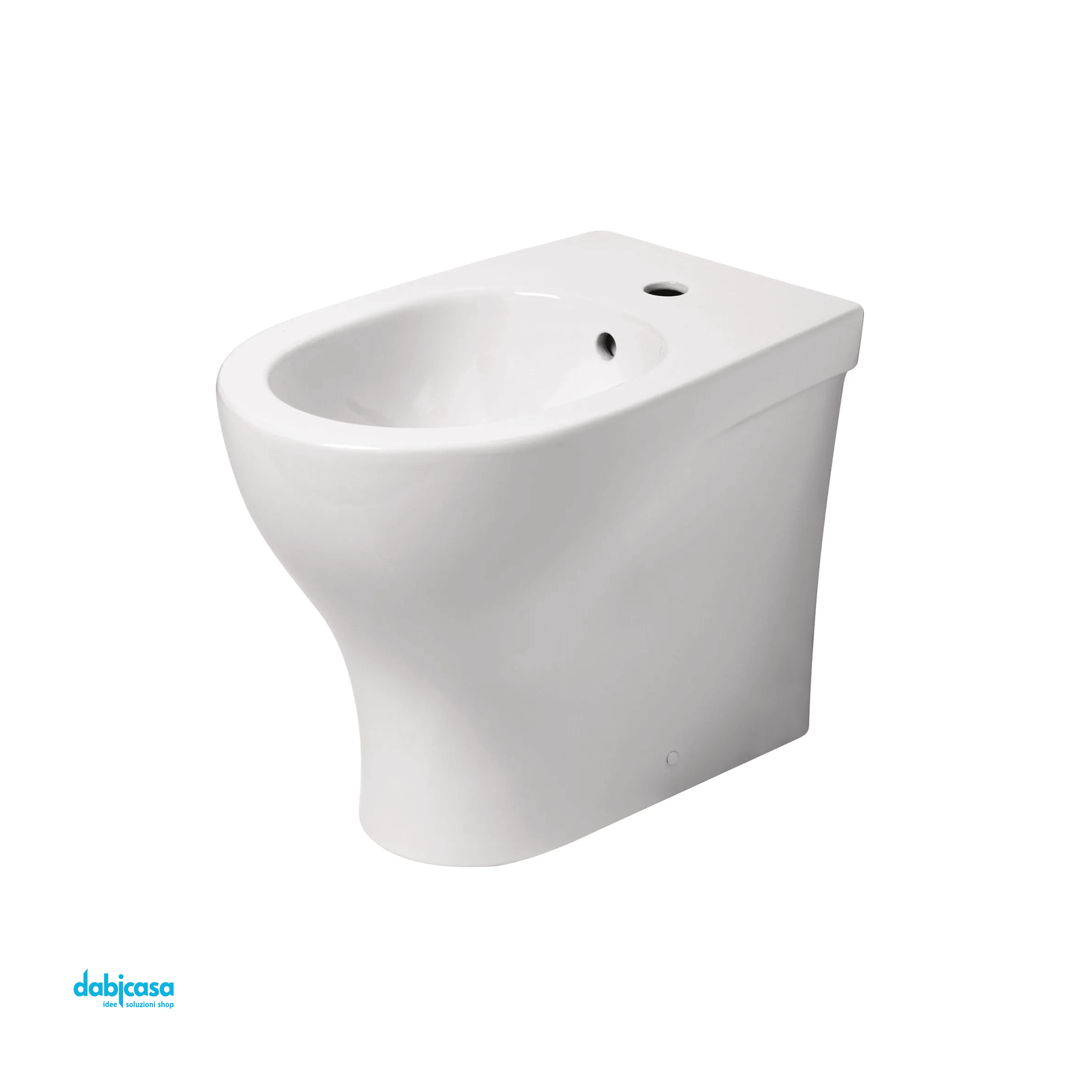 Azzurra Ceramica "Pratica" Bidet Terra Filo Parete Bianco Lucido