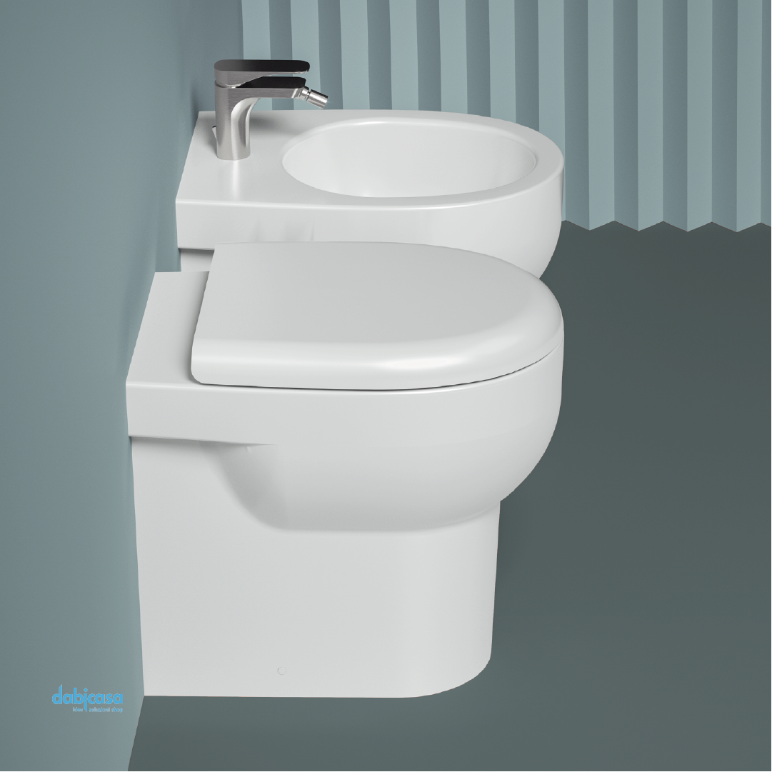 The ArtCeram "Smarty 2.0" Coppia Di Sanitari Terra FiloMuro Bianco Lucido Senza Brida