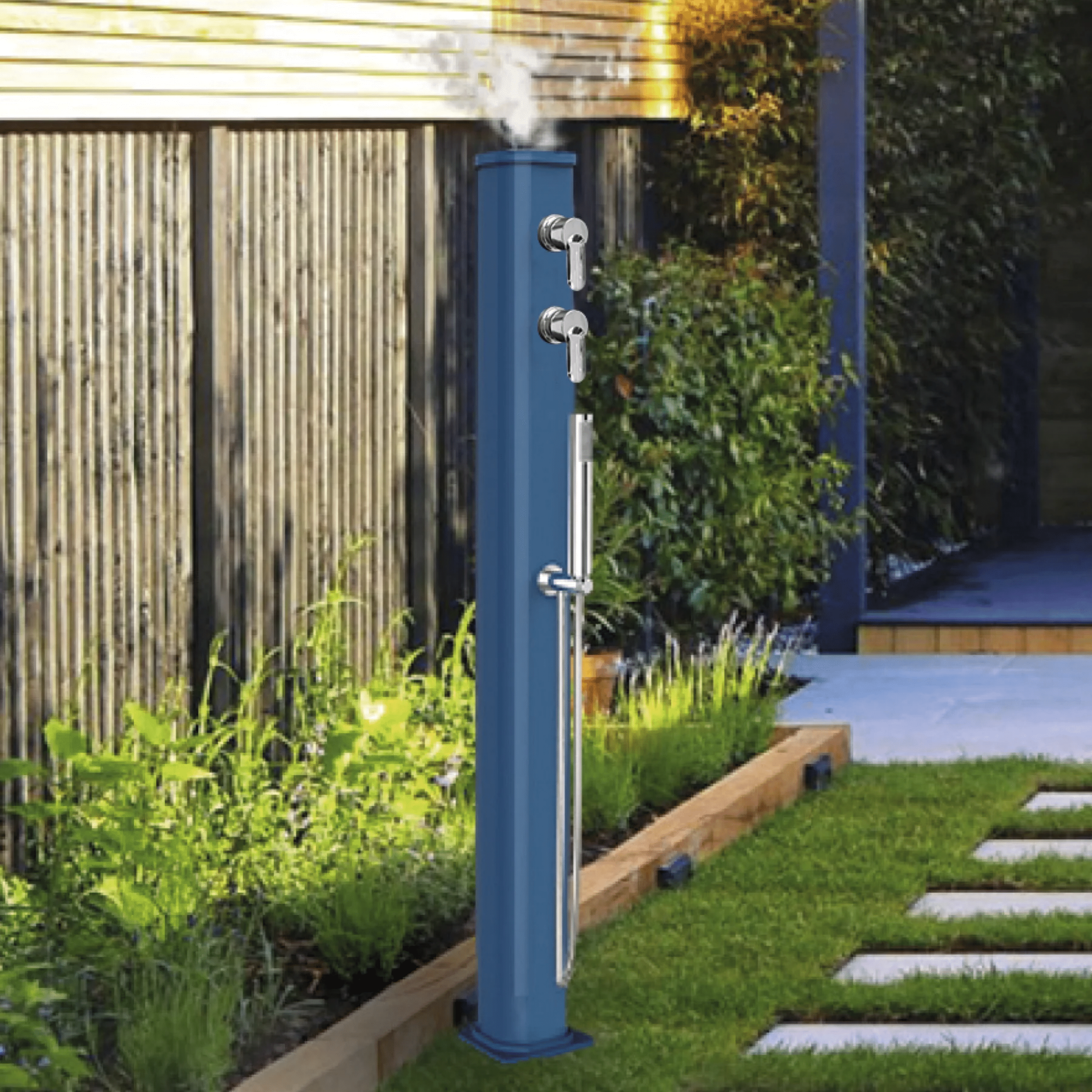 Fontana Solare Per Esterno 13 Lt Miscelatore Con Doccetta e Deviatore Arkema "Jolly Go JG150"