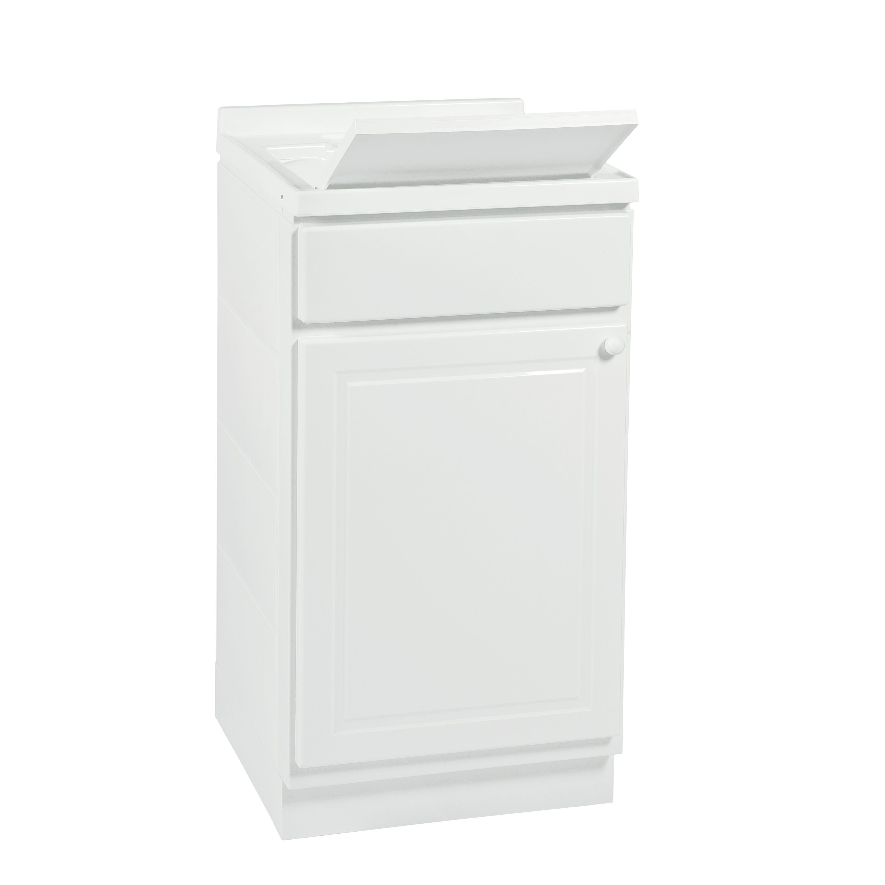 Lavatoio a Terra Per Interno/Esterno 45x60 Un'Anta Con Vasca Sifone e Tavoletta "Selene" Bianco