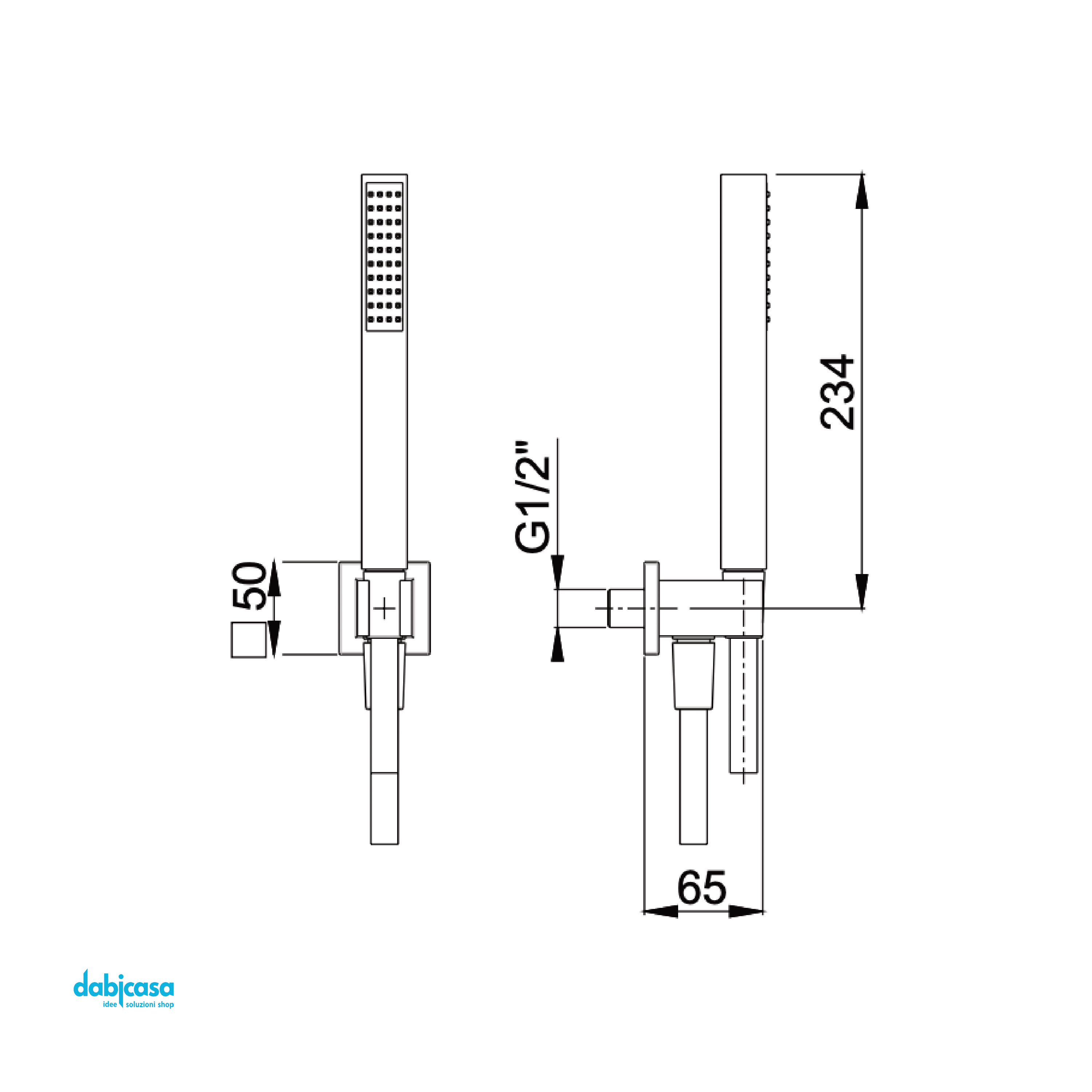 Rubinetteria Jacuzzi "Kit Doccia" Kit Doccetta a Parete Completo Di Flessibile Di Collegamento In Ottone Finitura Cromo Lucido