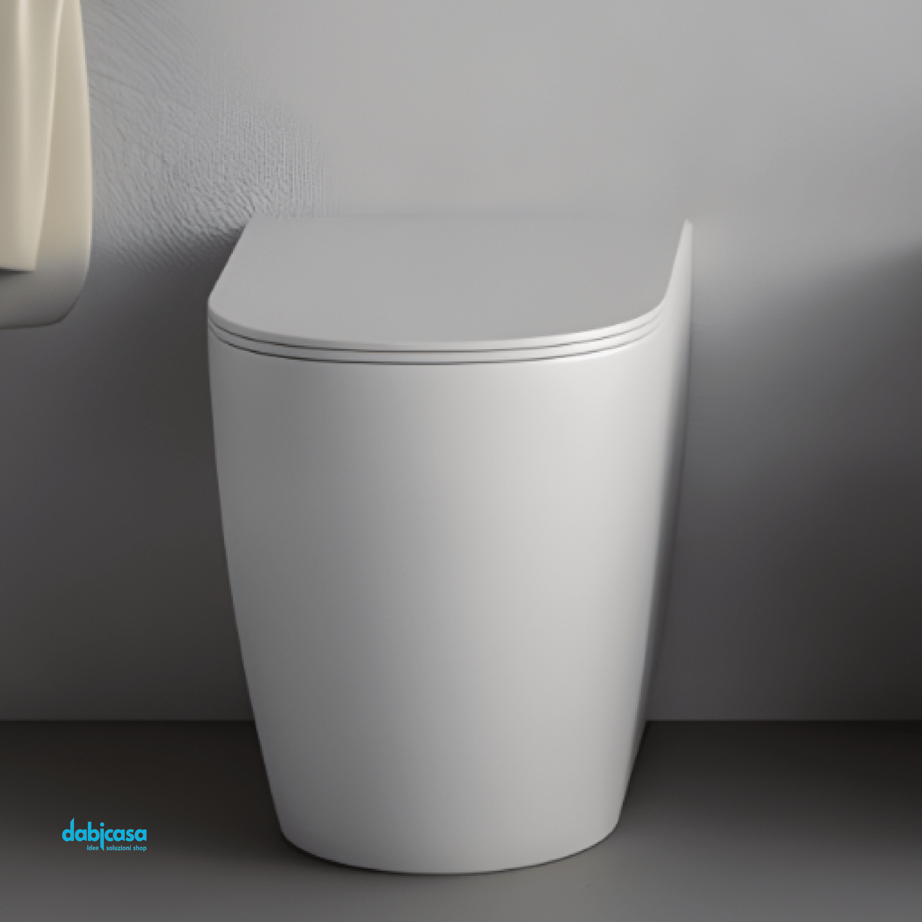 Nic Design "Pin"Coppia Di Sanitari Da Terra Filo Muro Senza Brida Bianco Opaco