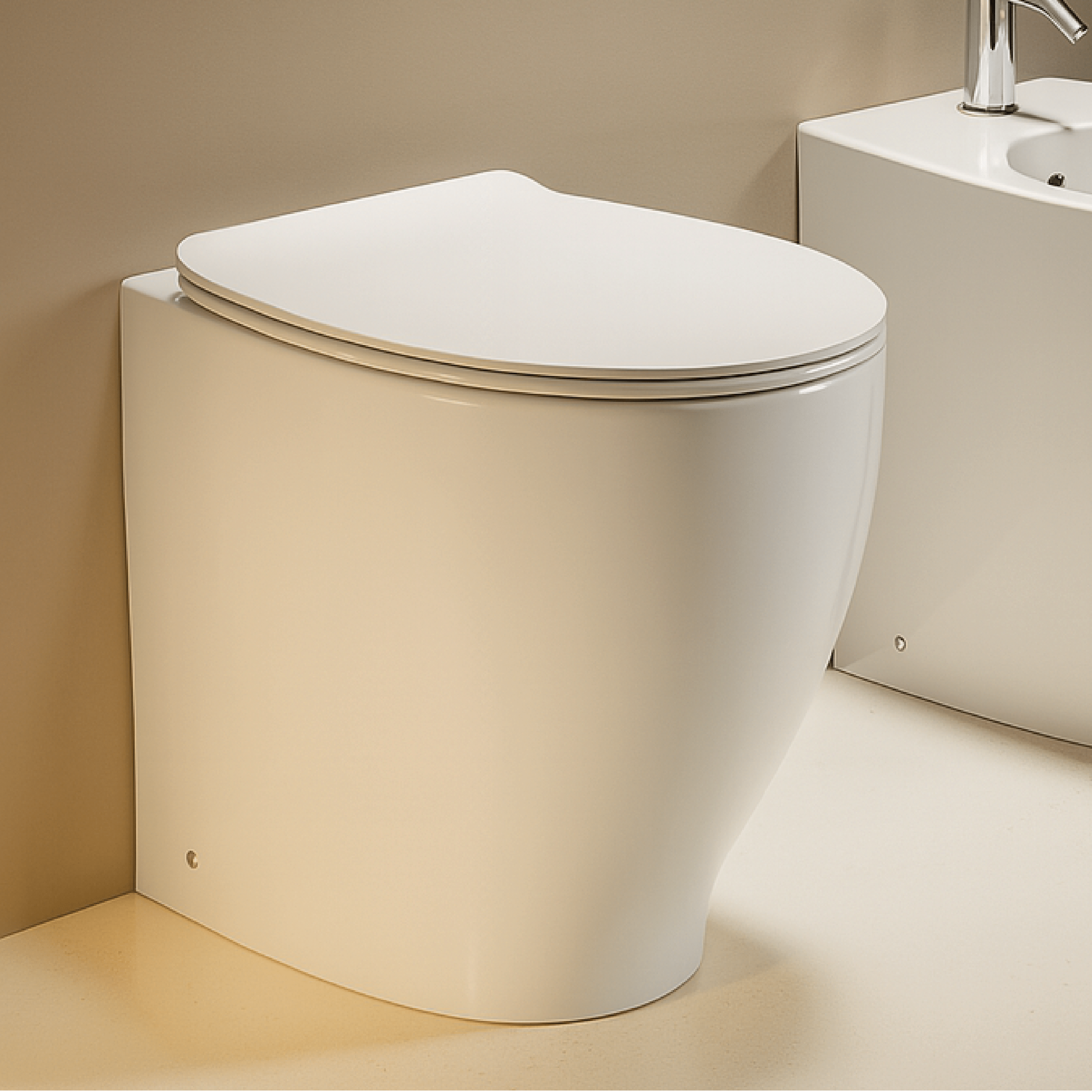 Wc a Terra Senza Brida Domus Falerii "Gran Mascalzone" Bianco Lucido