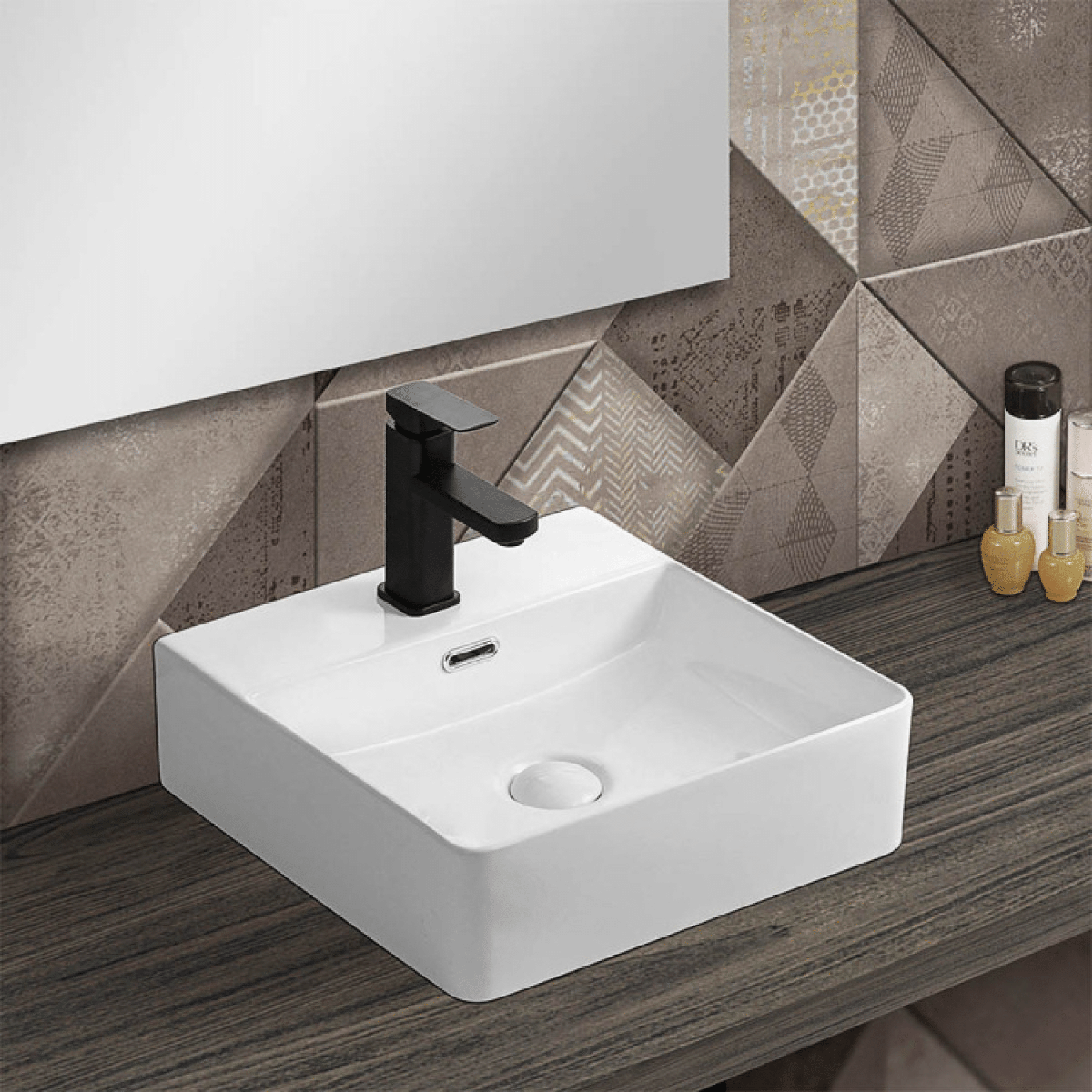 Lavabo D'Appoggio 41x42 Cm Bianco Lucido
