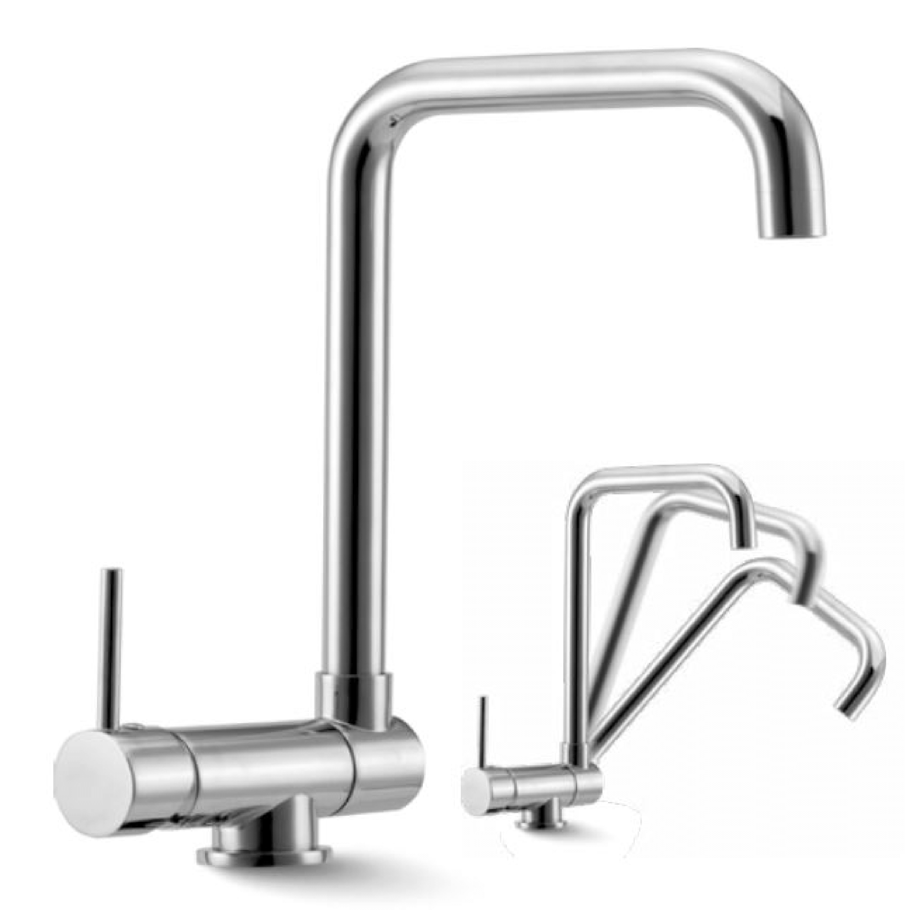 Miscelatore Lavello Monoforo Con Canna Movibile Karag "Finestra" Cromo Lucido