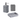 Set 3 Accessori D'Appoggio Gedy "Aries" Grigio